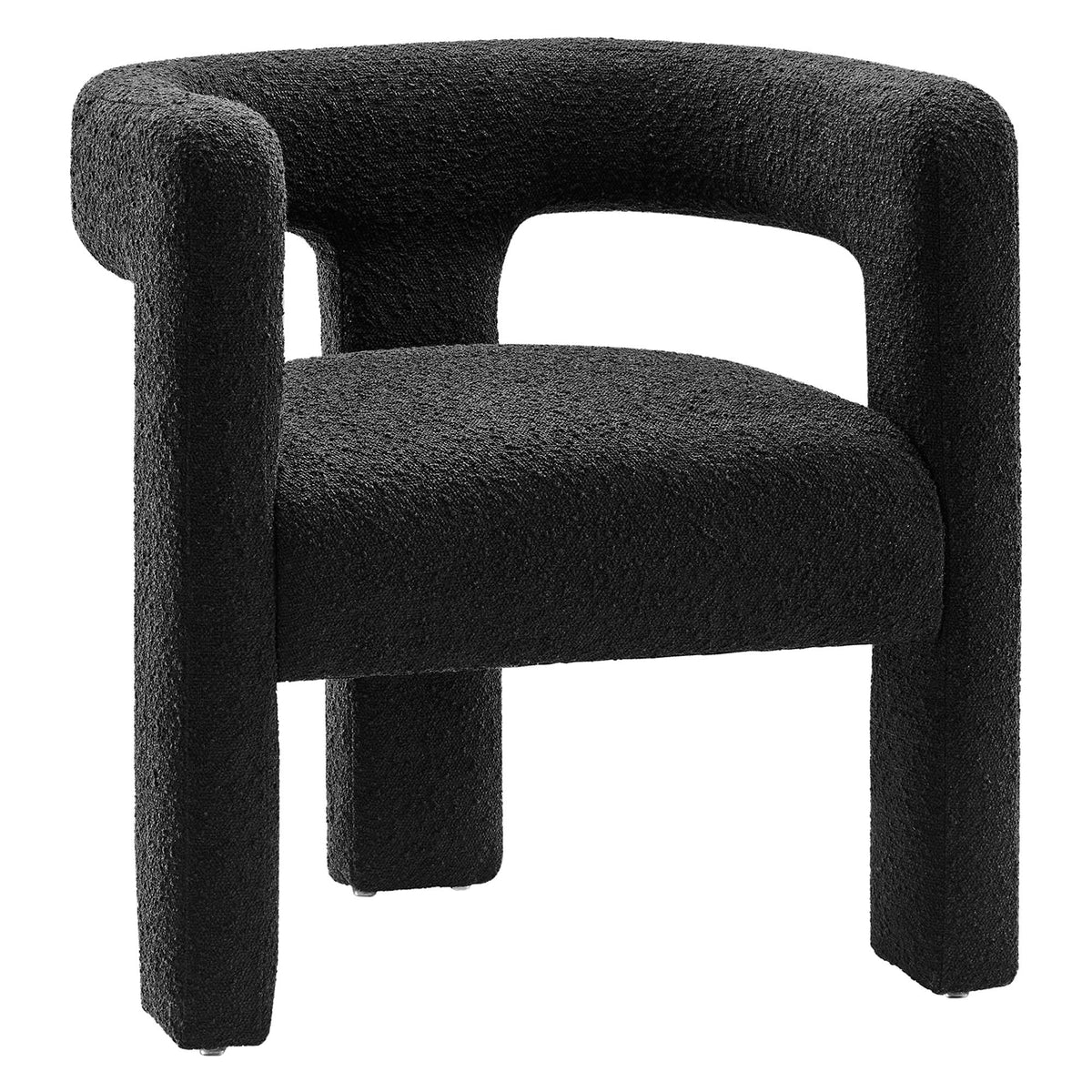 Kayla Black Boucle Upholstered Armchair - Ornate Home