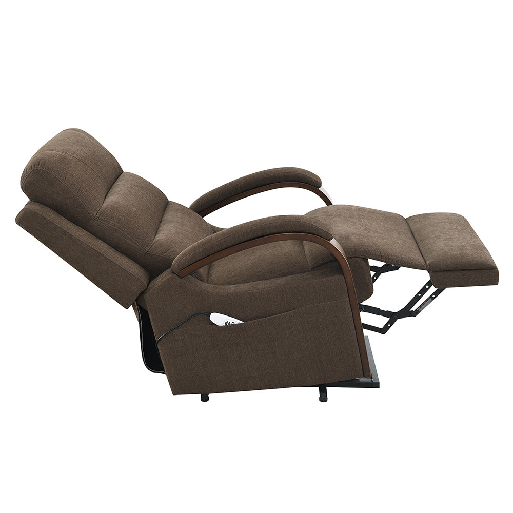 Kayla Chocolate Power Recliner w/Lift & Heating & Massage - Ornate Home