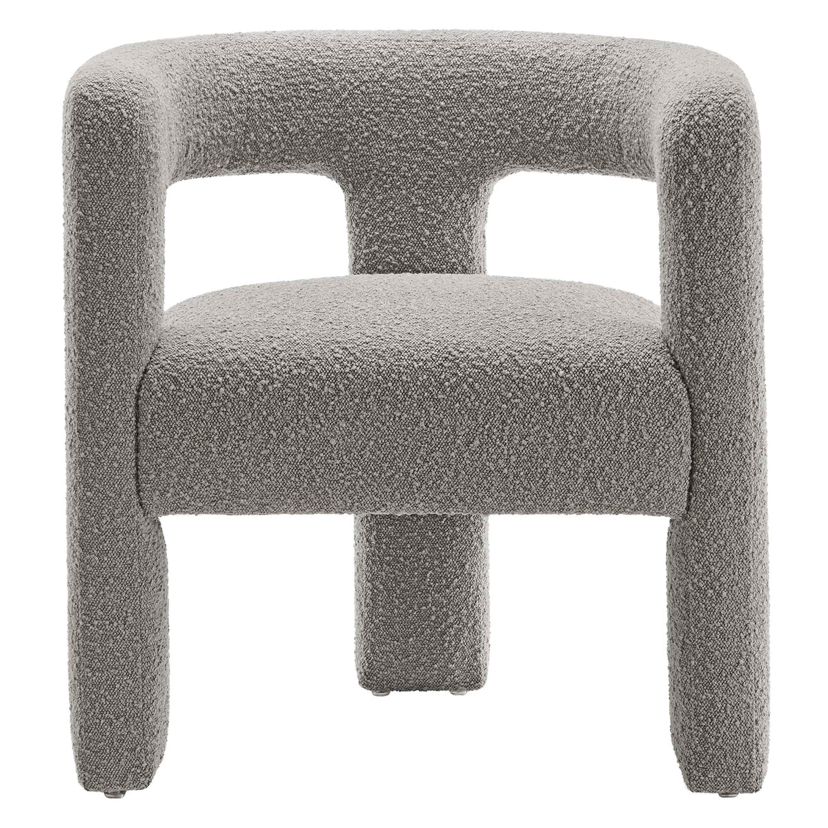 Kayla Light Gray Boucle Upholstered Armchair - Ornate Home