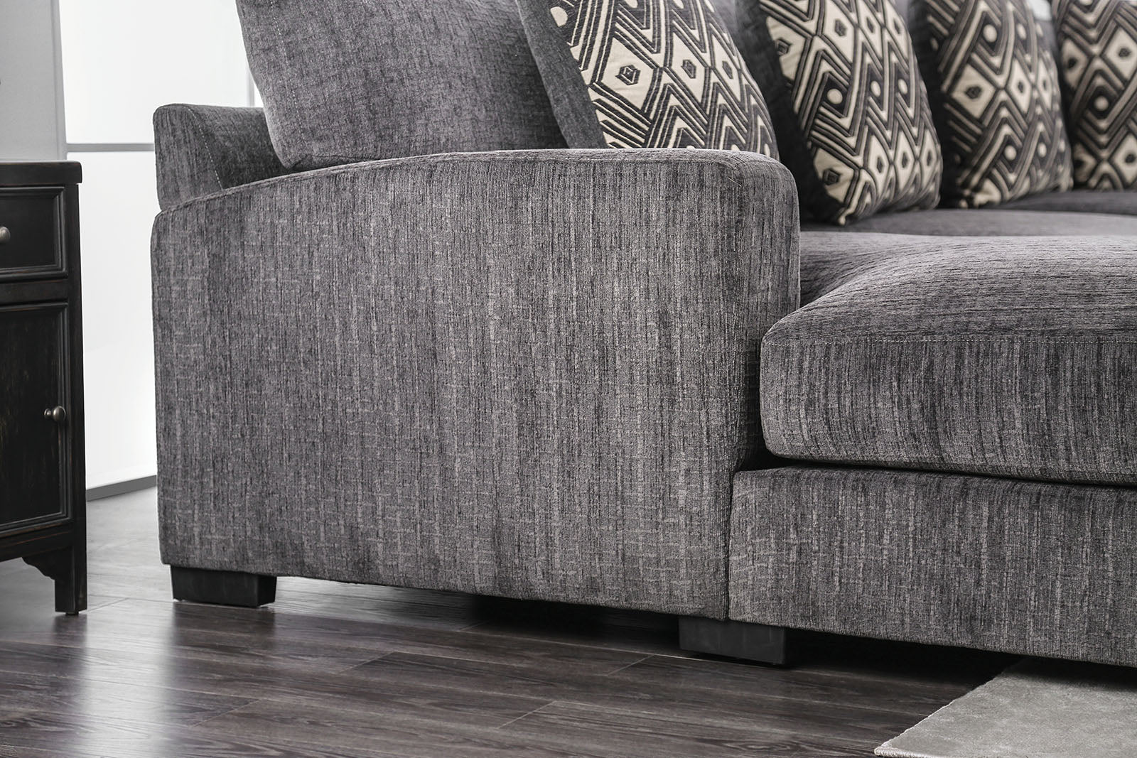 Kaylee Gray U-Shaped Sectional w/ Ottoman Right Chaise - Ornate Home