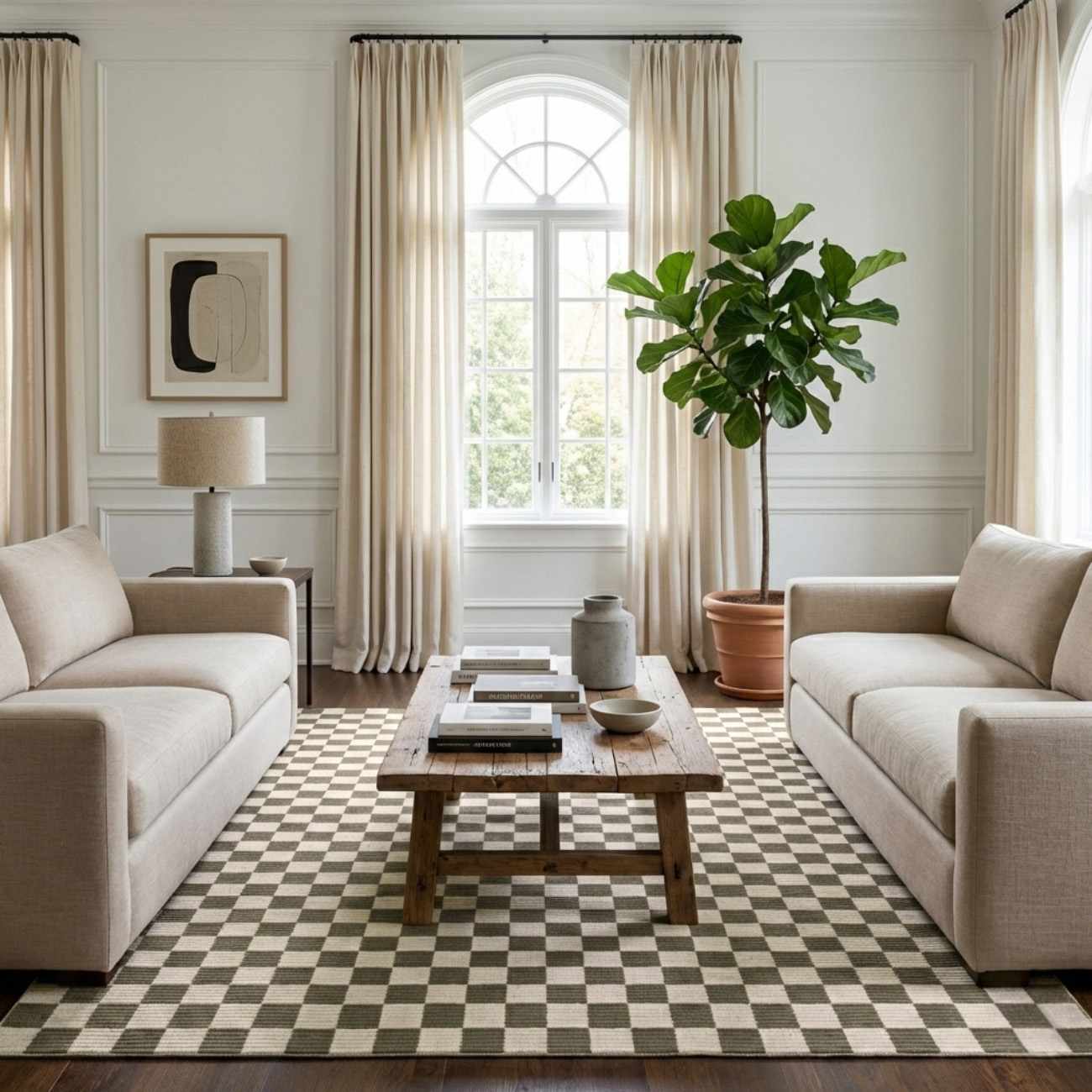 Kaysar Olive Green Checkered Washable Area Rug - Ornate Home