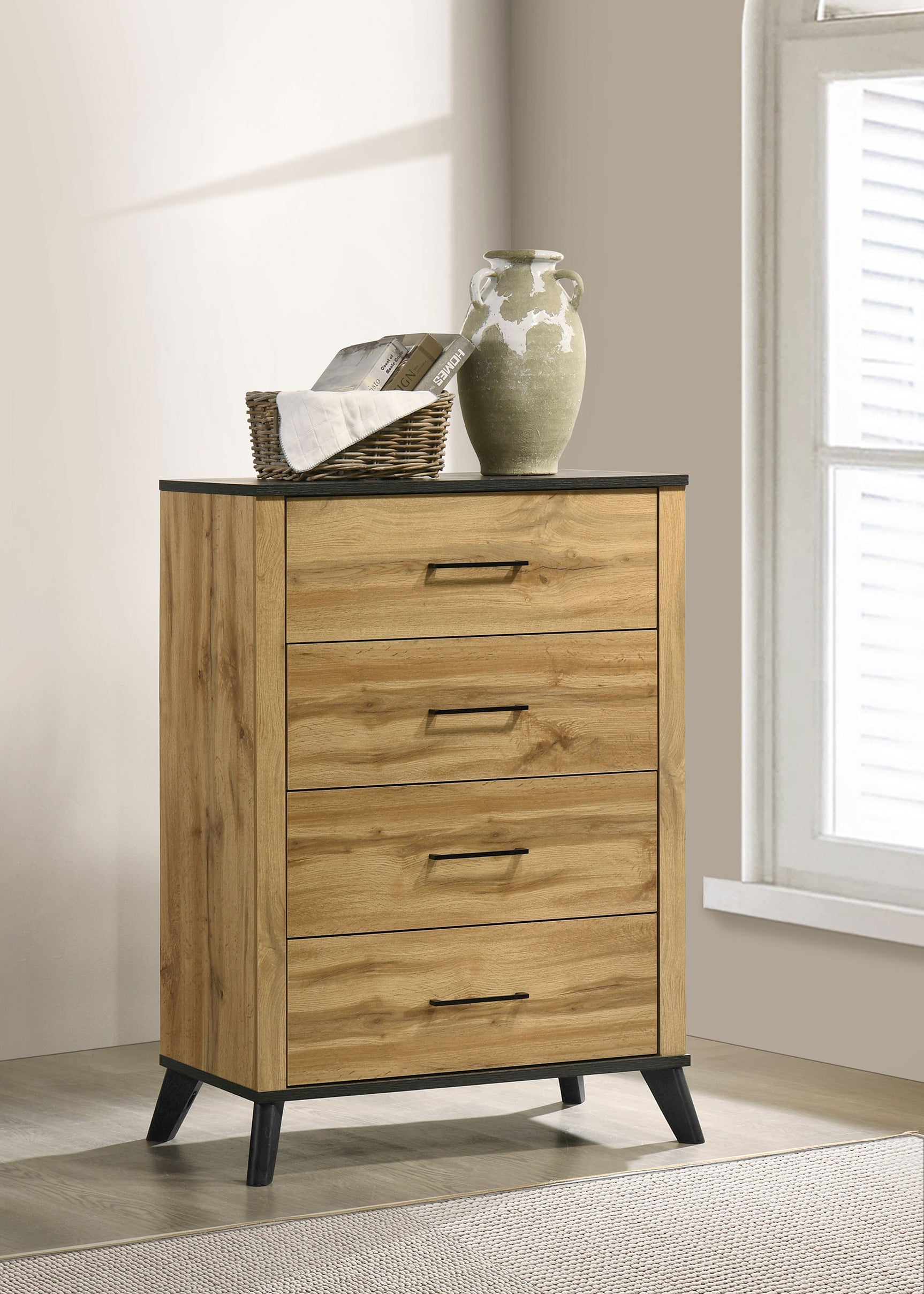 Kaywood Weathered Brown / Natural Pine Chest - Ornate Home