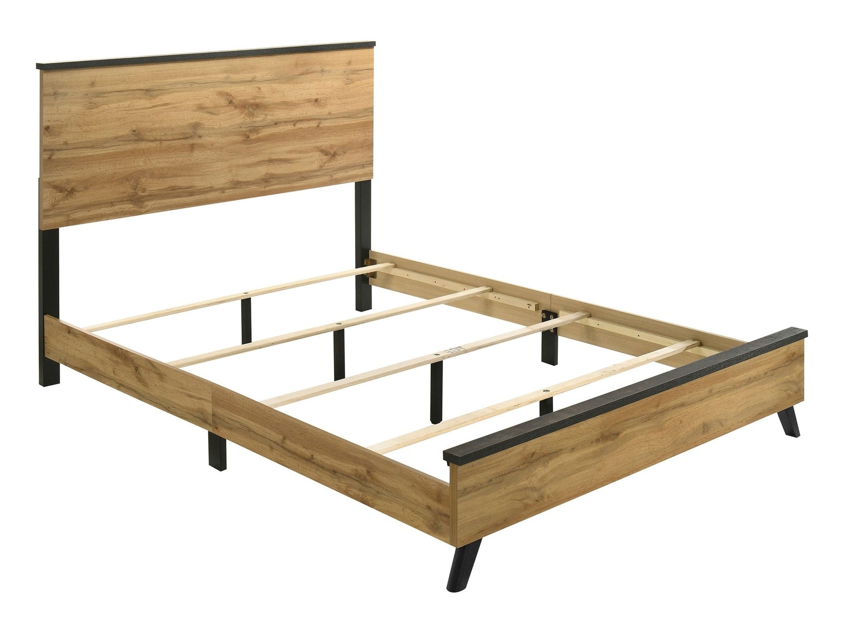 Kaywood Weathered Brown / Natural Pine Full Panel Bed - Ornate Home