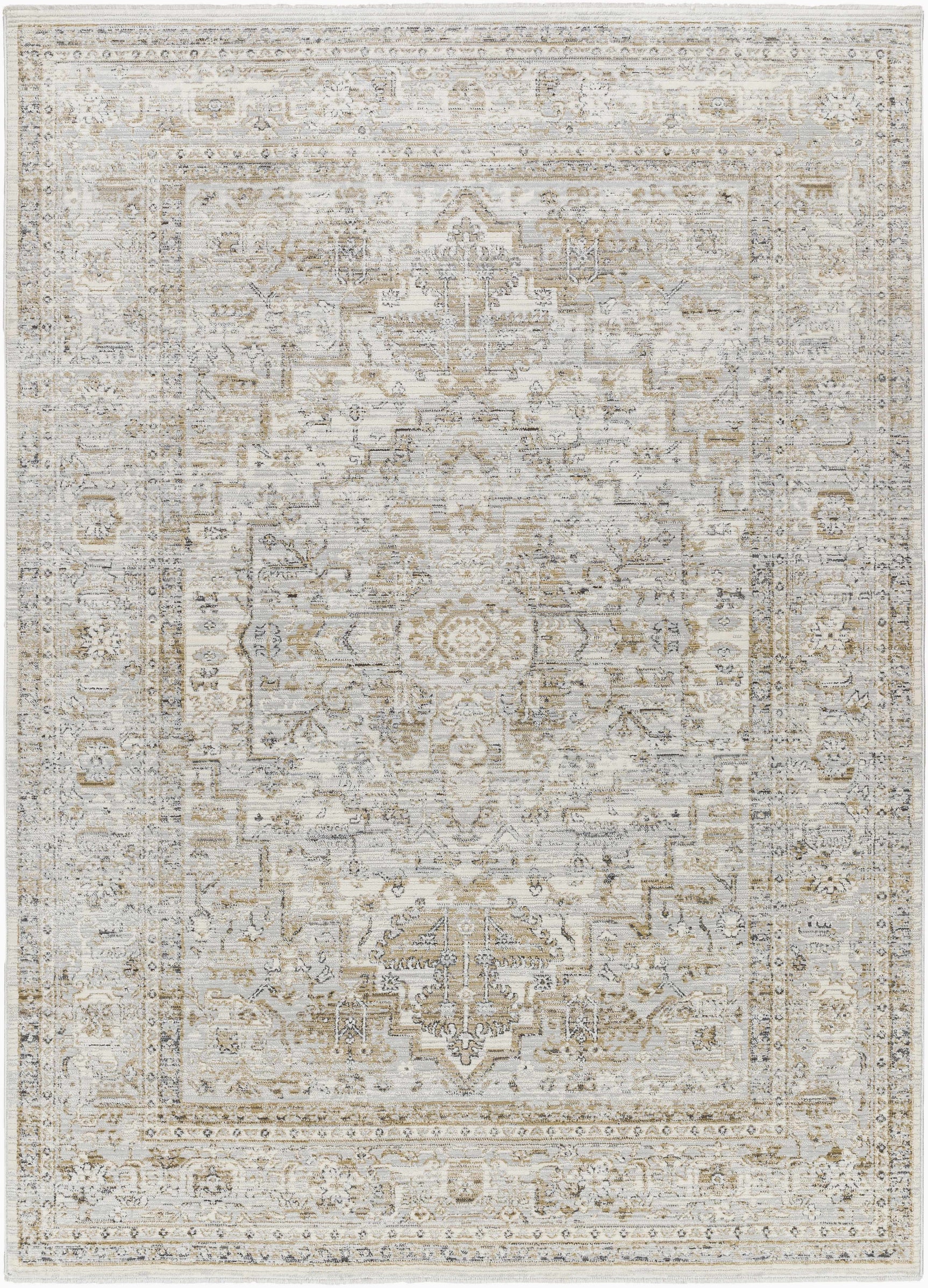 Kazou Gray Medallion Area Rug - Ornate Home