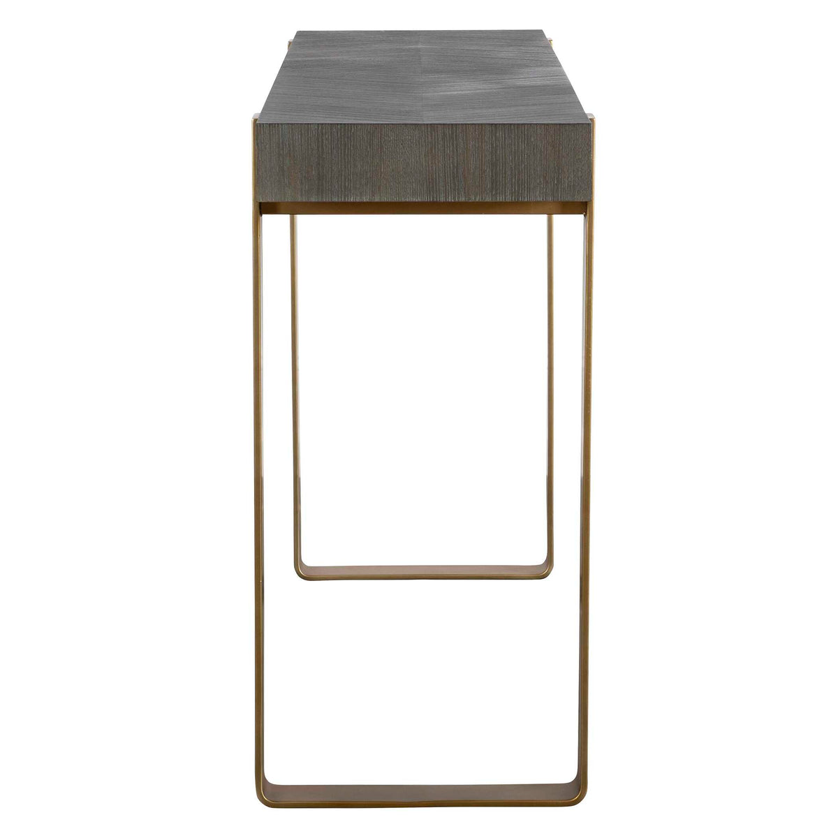 Kea Brass/Woodtone Contemporary Console Table - Ornate Home
