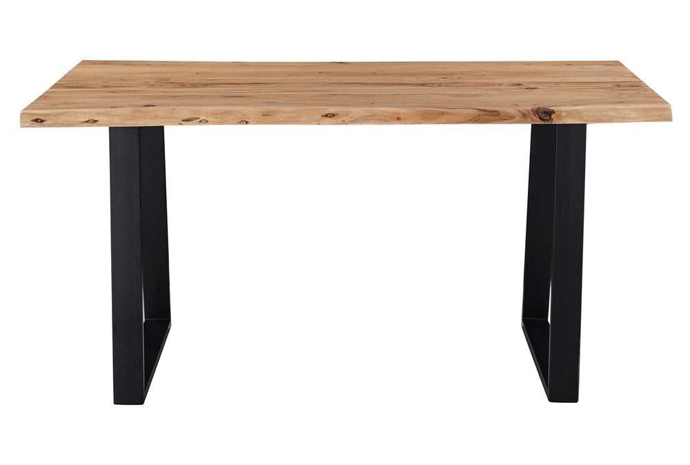Keal Acacia & Black 79" Dining Table - Ornate Home