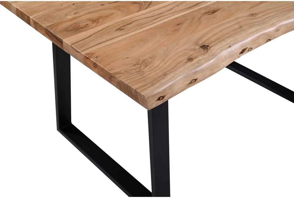 Keal Acacia & Black 79" Dining Table - Ornate Home