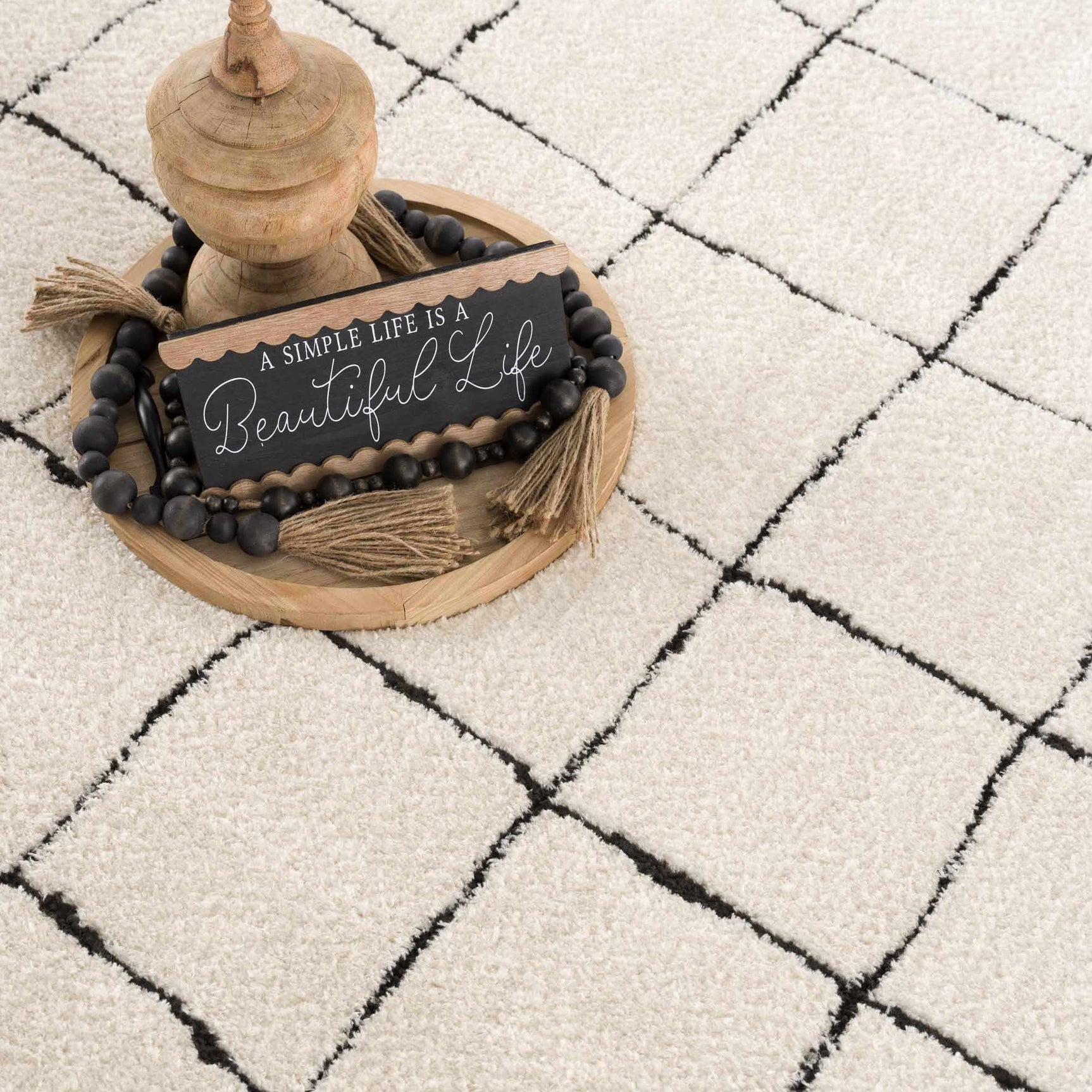 Keanu Black & White Area Rug - Clearance - Ornate Home