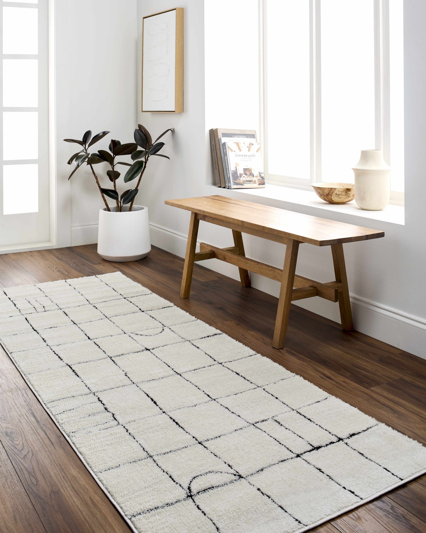 Keanu Black & White Area Rug - Clearance - Ornate Home
