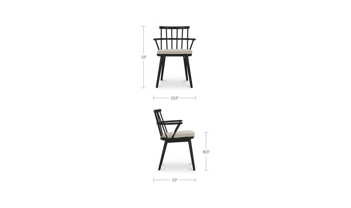Keaton Black Dining Chair (Set of 2) - Ornate Home