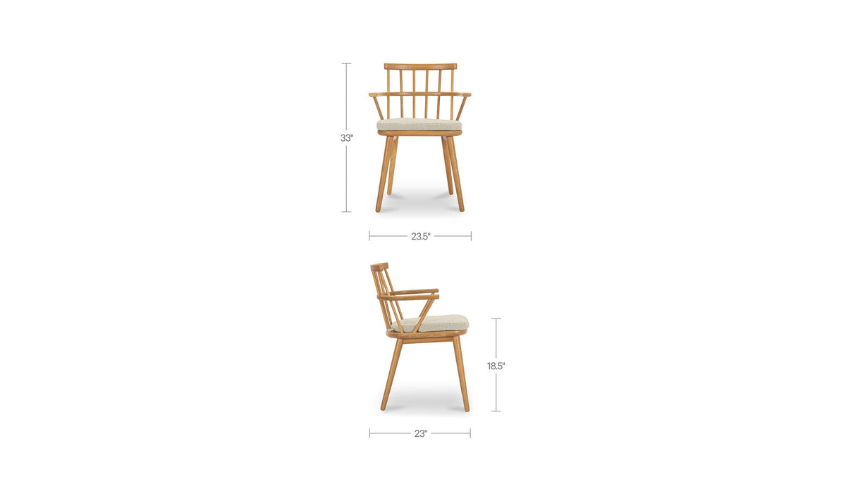 Keaton Natural Dining Chair (Set of 2) - Ornate Home