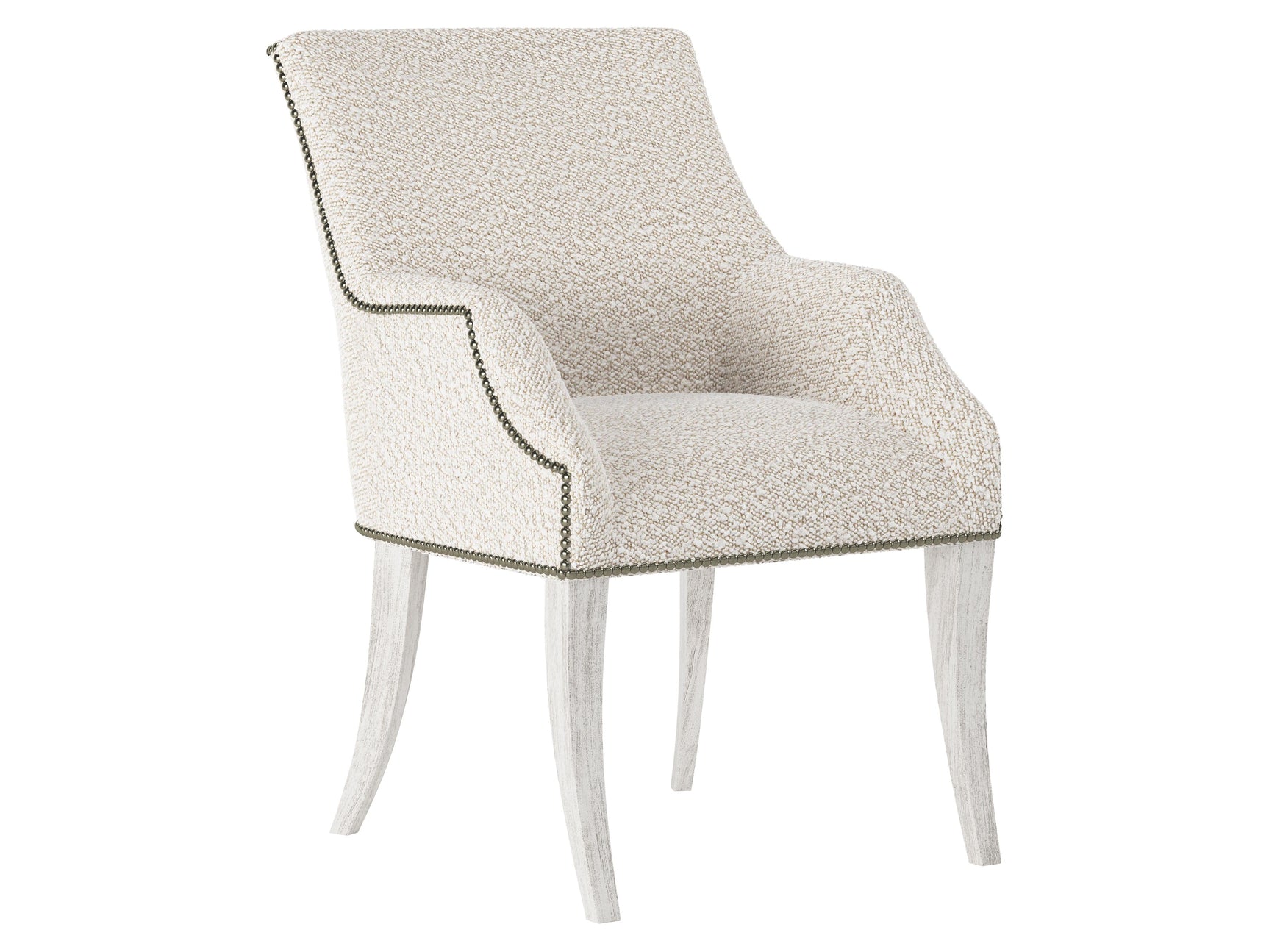 Keeley Glacier White/Beige Fabric Arm Chair - Ornate Home