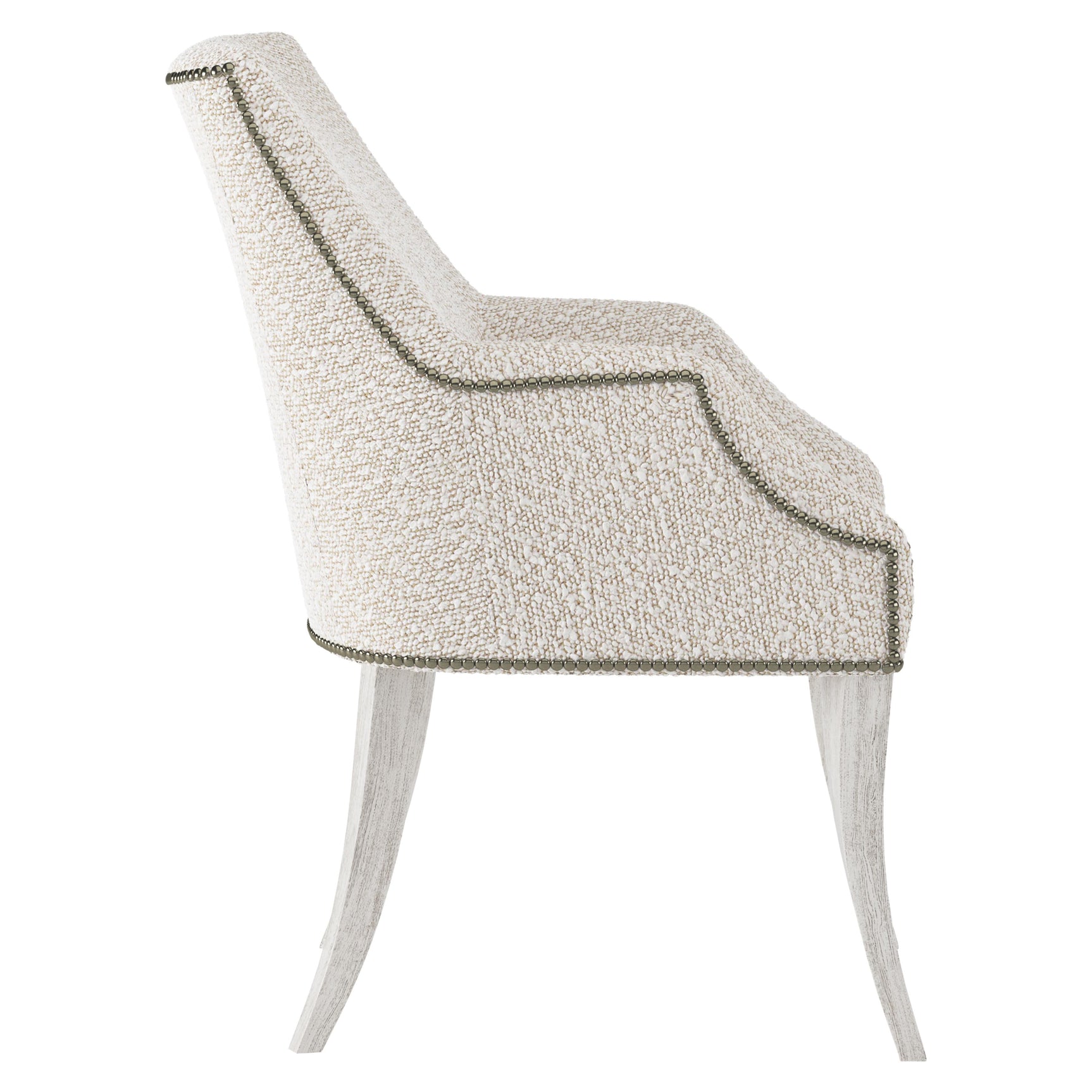 Keeley Glacier White/Beige Fabric Arm Chair - Ornate Home