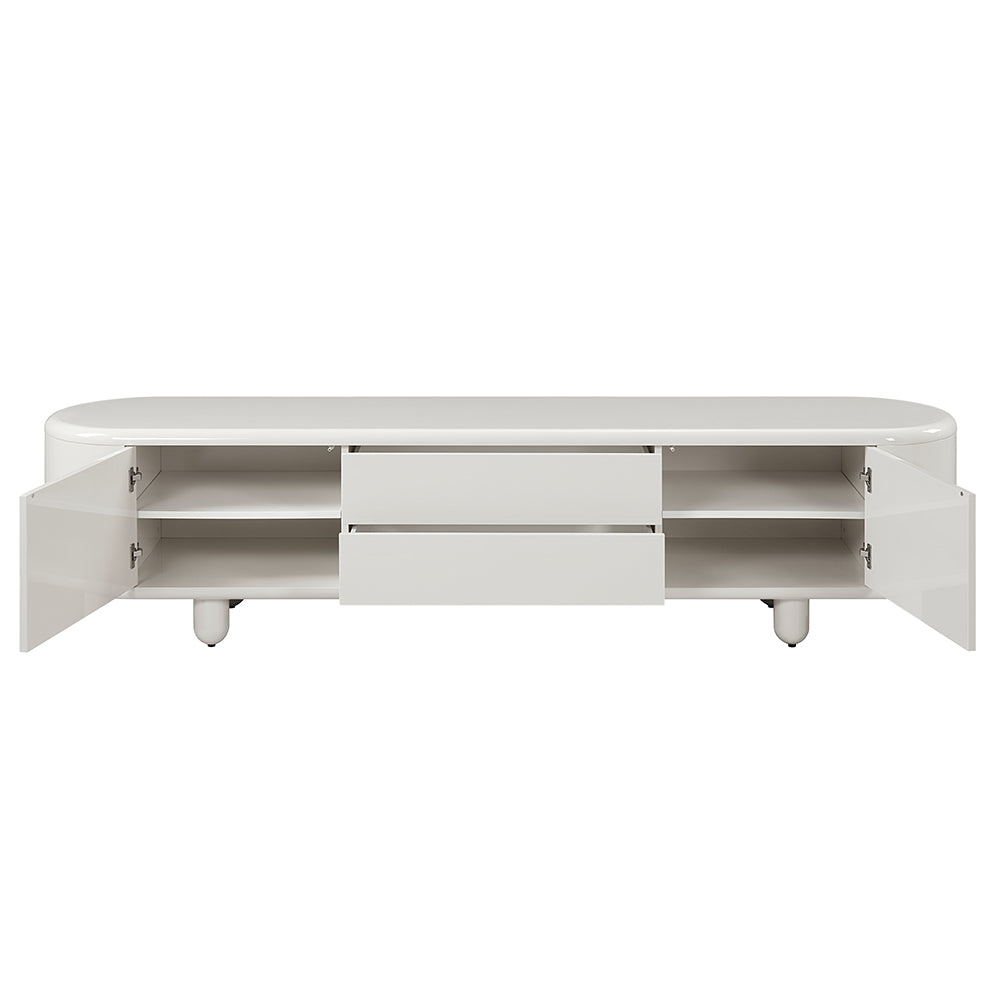 Keely White High Gloss TV Stand - Ornate Home