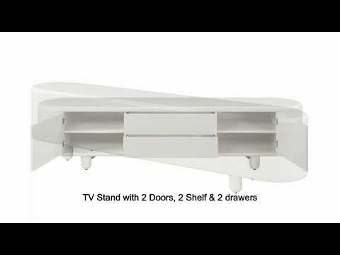 Keely White High Gloss TV Stand - Ornate Home