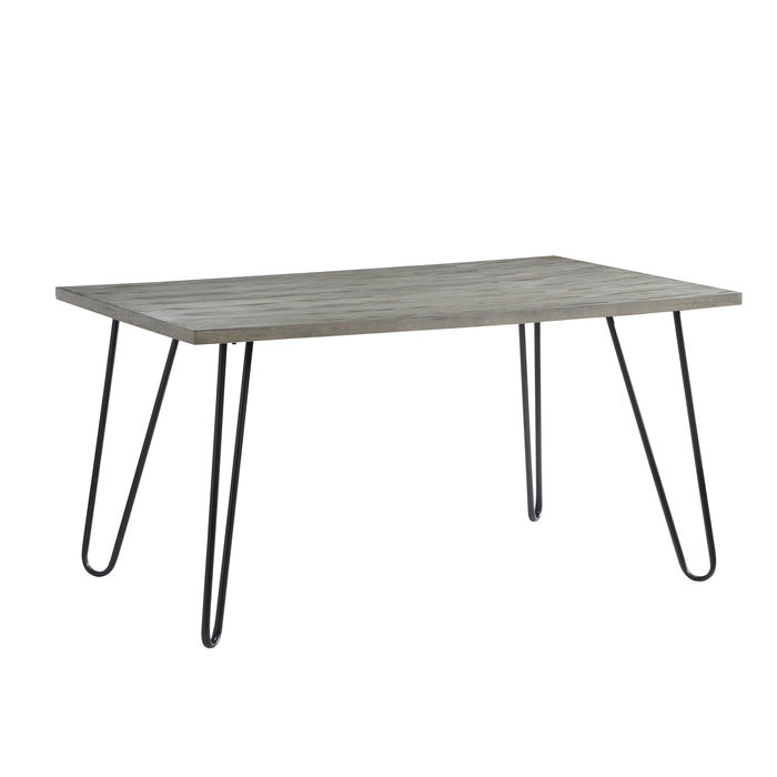 Keene Light Gray/Black Metal Dining Table - Ornate Home