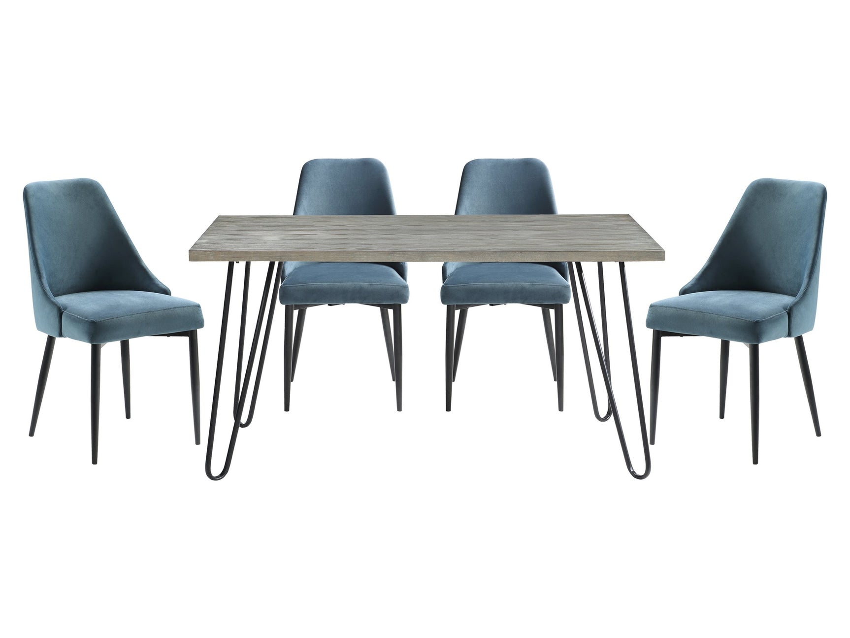 Keene Light Gray / Blue 5-piece Dinig Table Set - Ornate Home