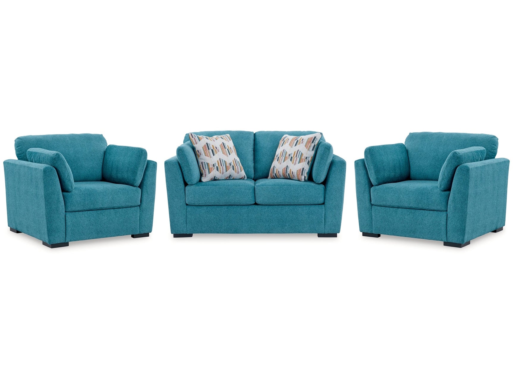 Keerwick Teal Loveseat & 2 Oversized Chairs (Online Special Price) - Ornate Home