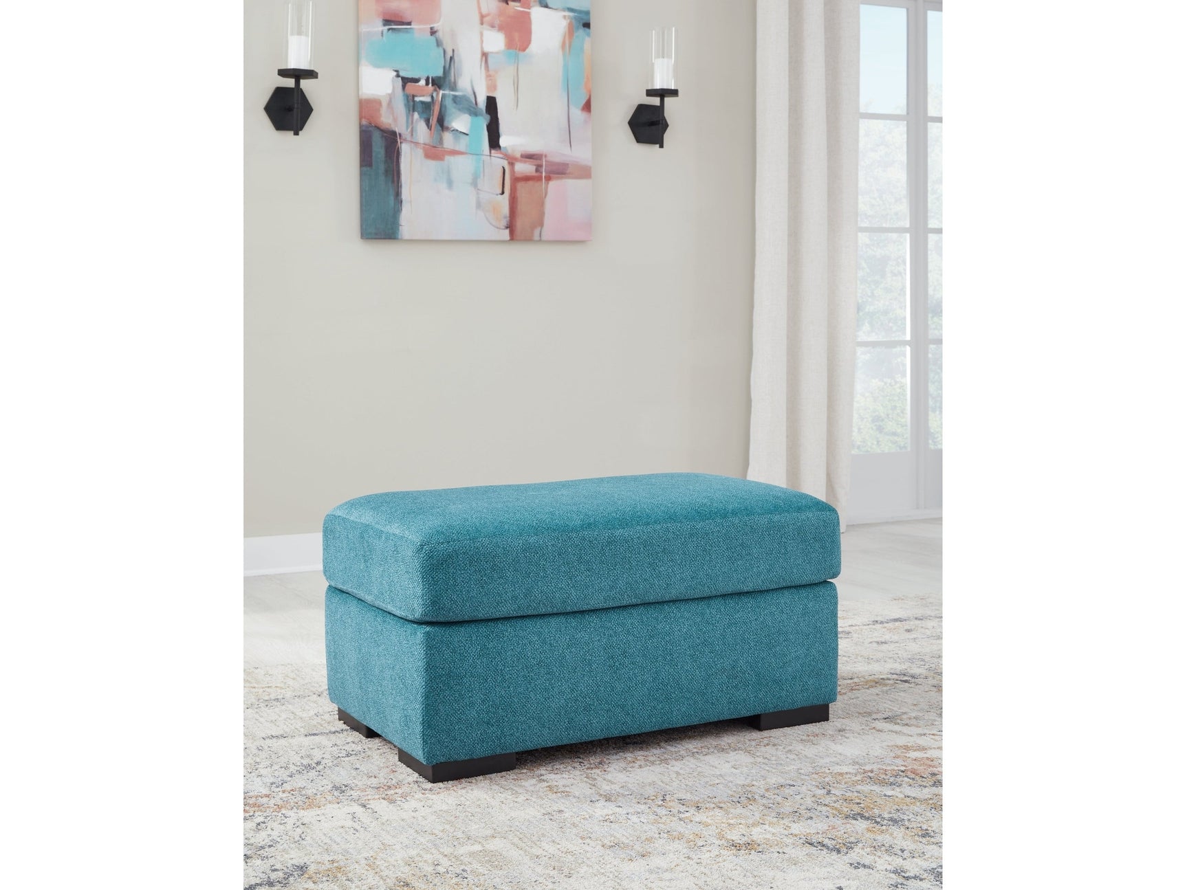 Keerwick Teal Ottoman - Ornate Home