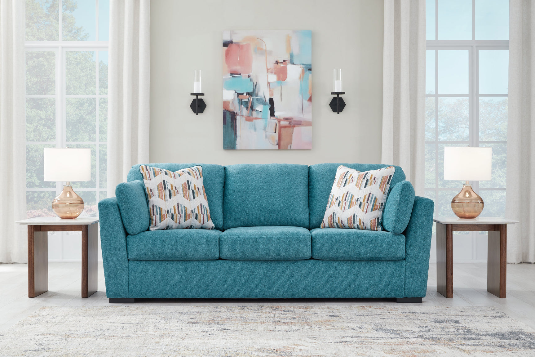 Keerwick Teal Queen Sofa Sleeper - Ornate Home