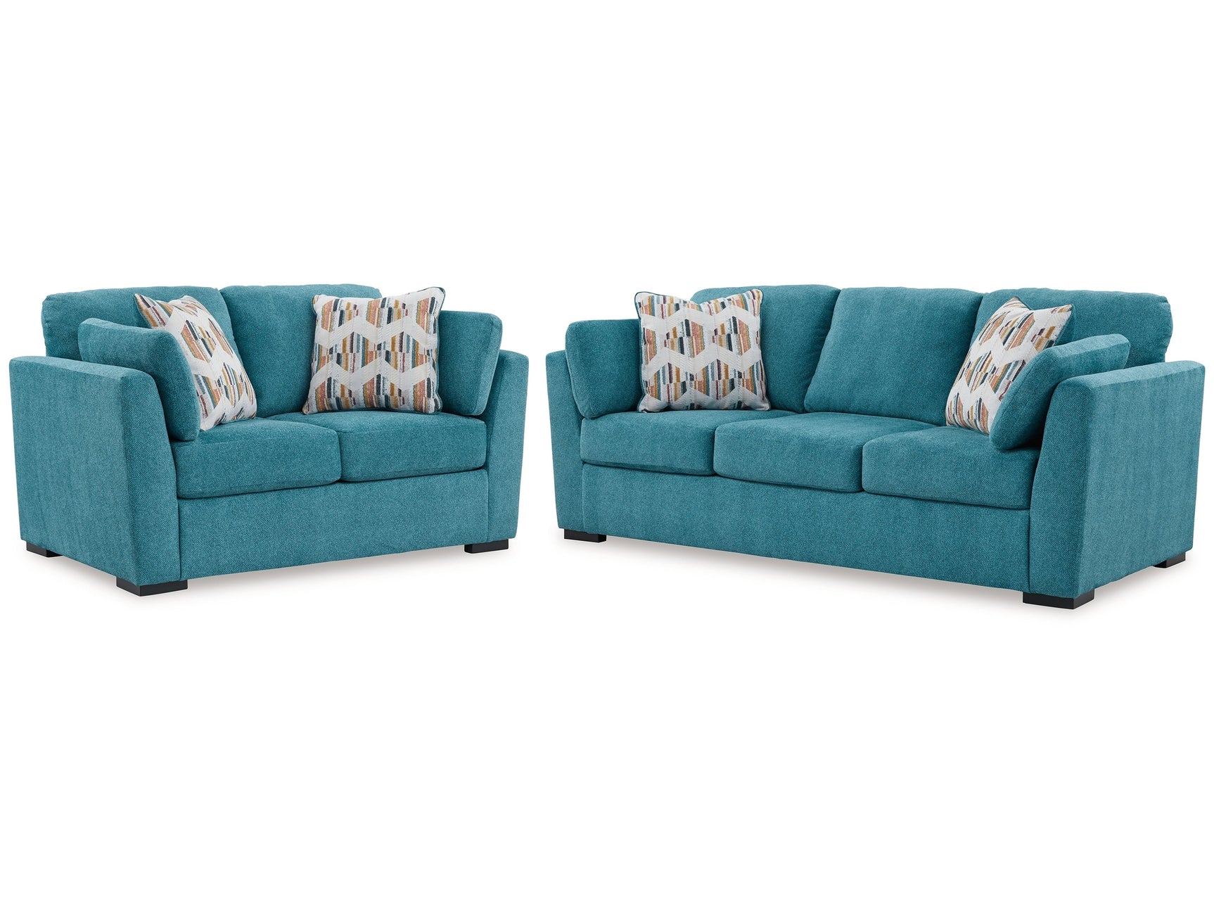 Keerwick Teal Queen Sofa Sleeper and Loveseat - Ornate Home