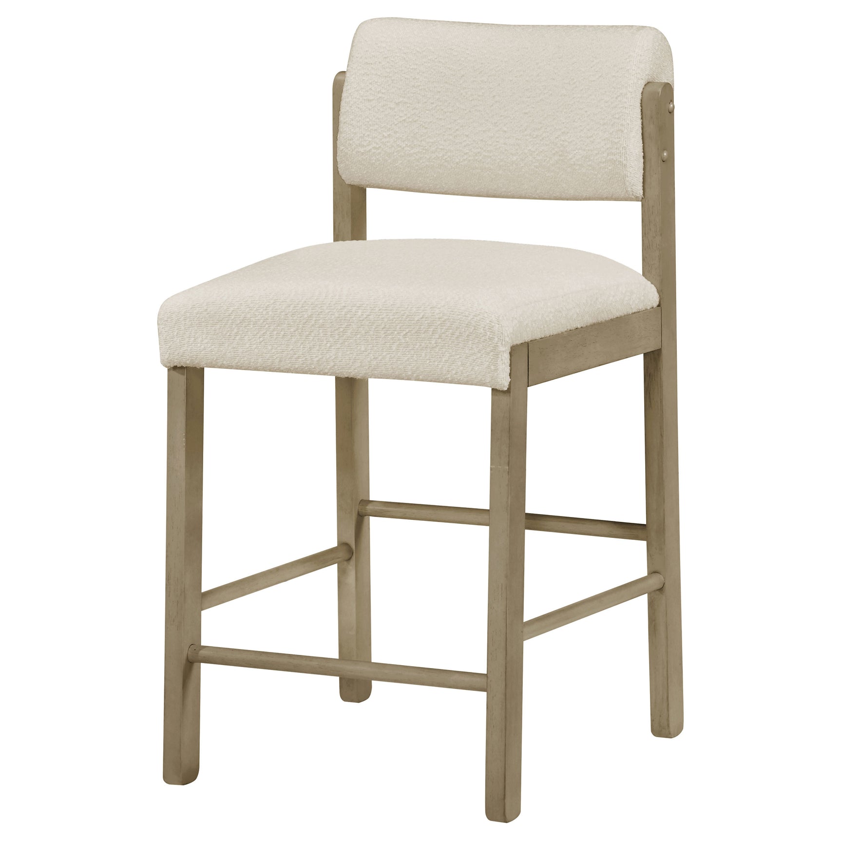 Kehoe Cream/Natural Oak Upholstered Counter Height Chair (Set of 2) - Ornate Home