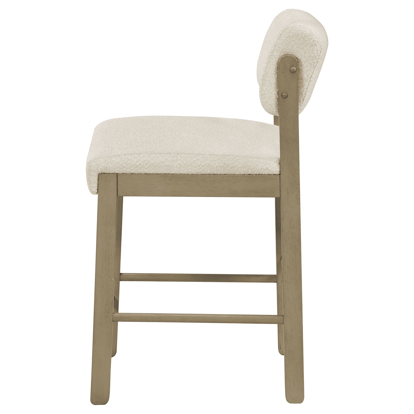 Kehoe Cream/Natural Oak Upholstered Counter Height Chair (Set of 2) - Ornate Home