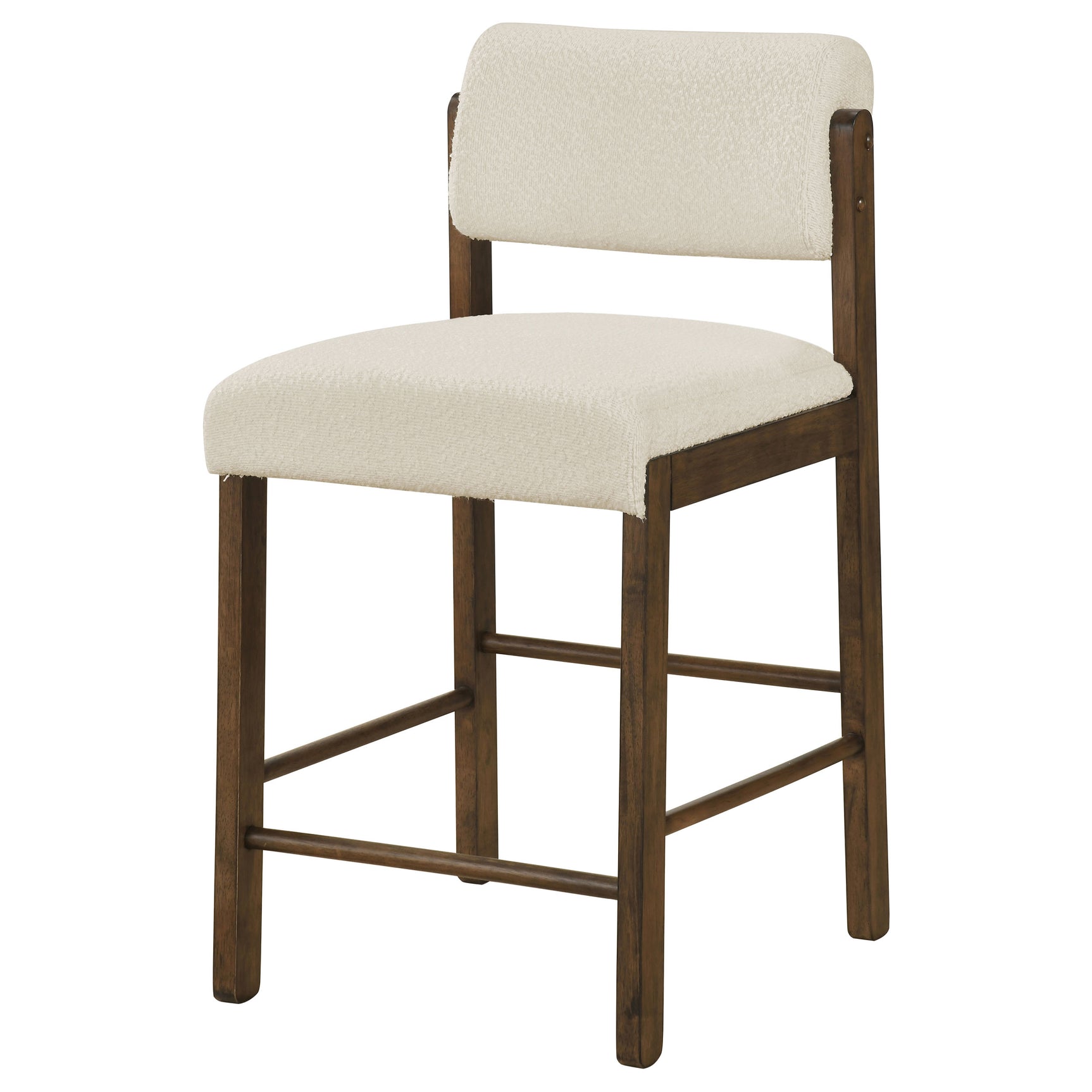 Kehoe Cream/Walnut Upholstered Counter Height Chair (Set of 2) - Ornate Home