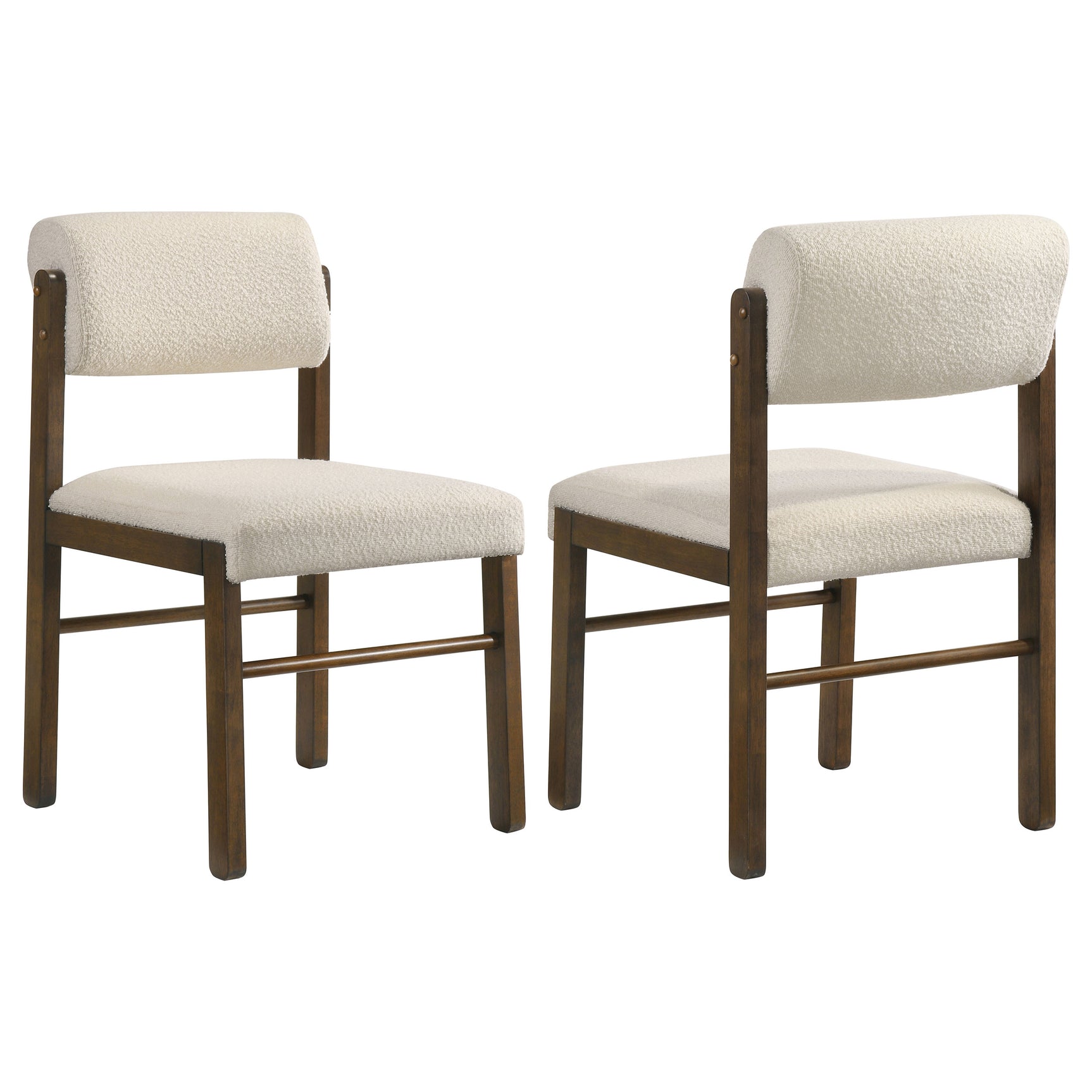 Kehoe Cream/Walnut Upholstered Dining Side Chair (Set of 2) - Ornate Home