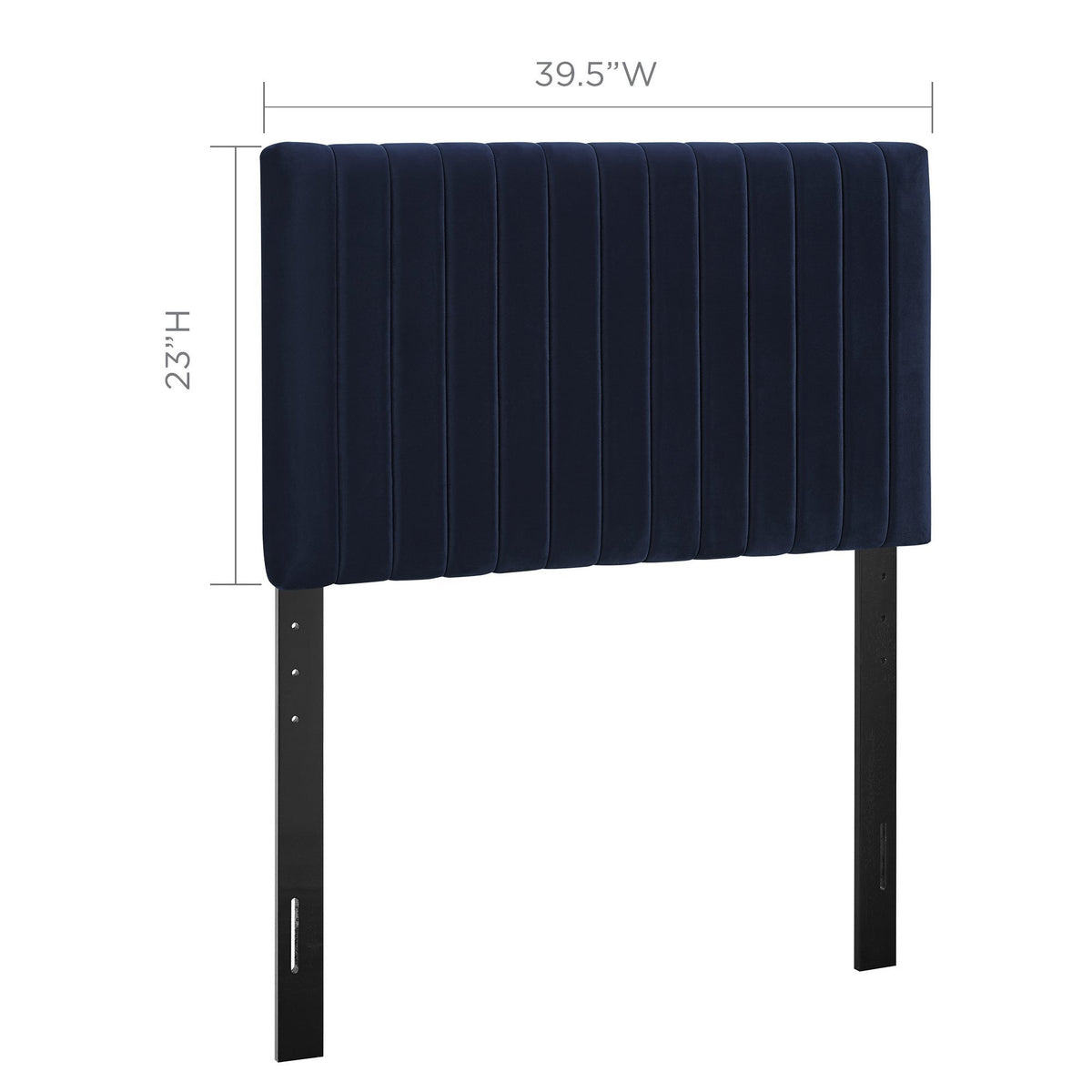 Keira Midnight Blue Performance Velvet Twin Headboard - Ornate Home