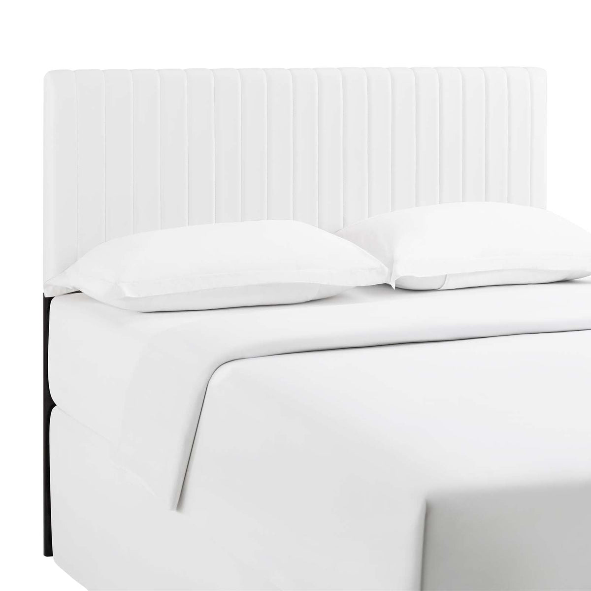 Keira White Faux Leather Full / Queen Headboard - Ornate Home