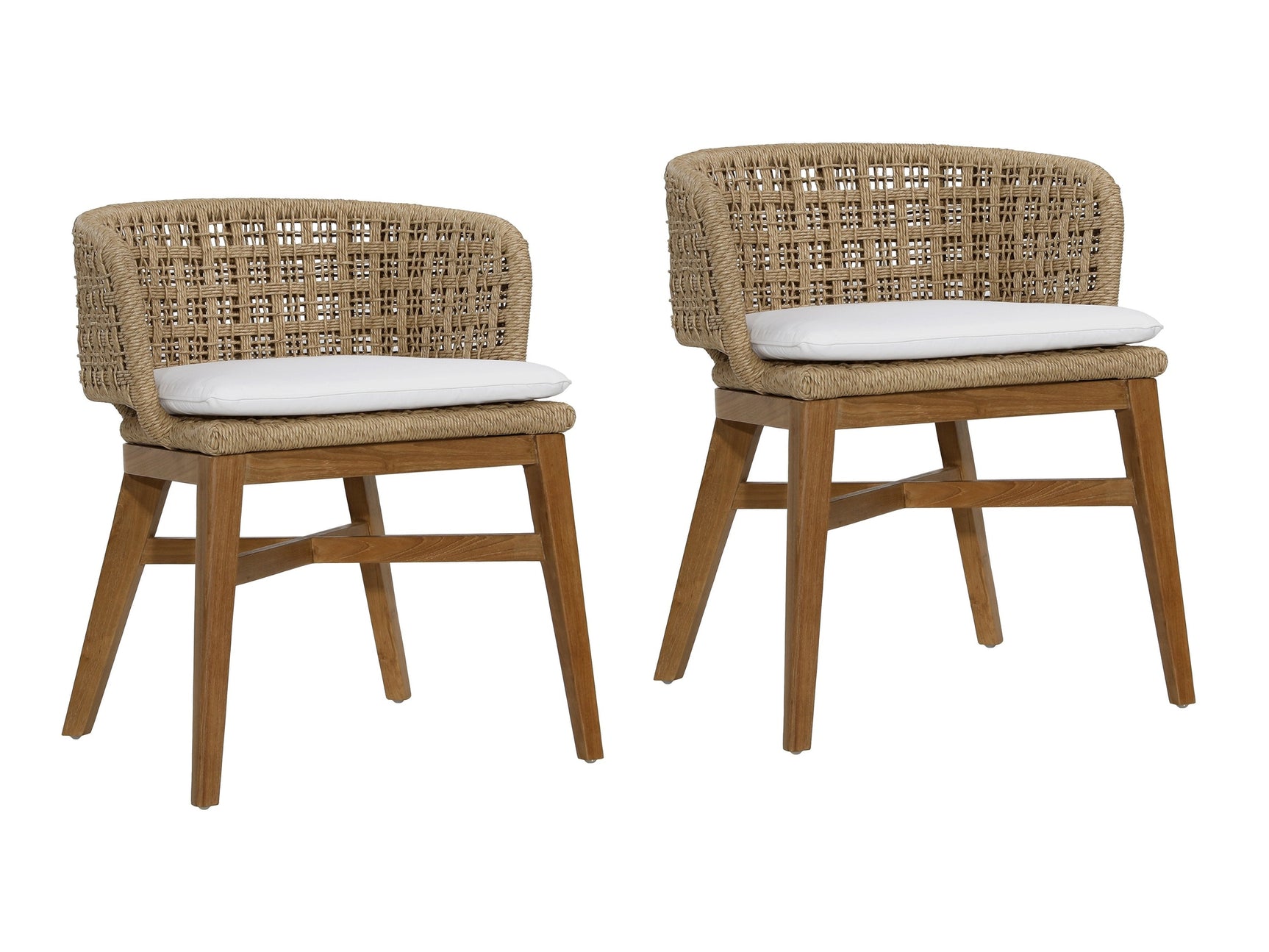 Keith Natural/Ivory Outdoor Dining Chair (Set of 2) - Ornate Home