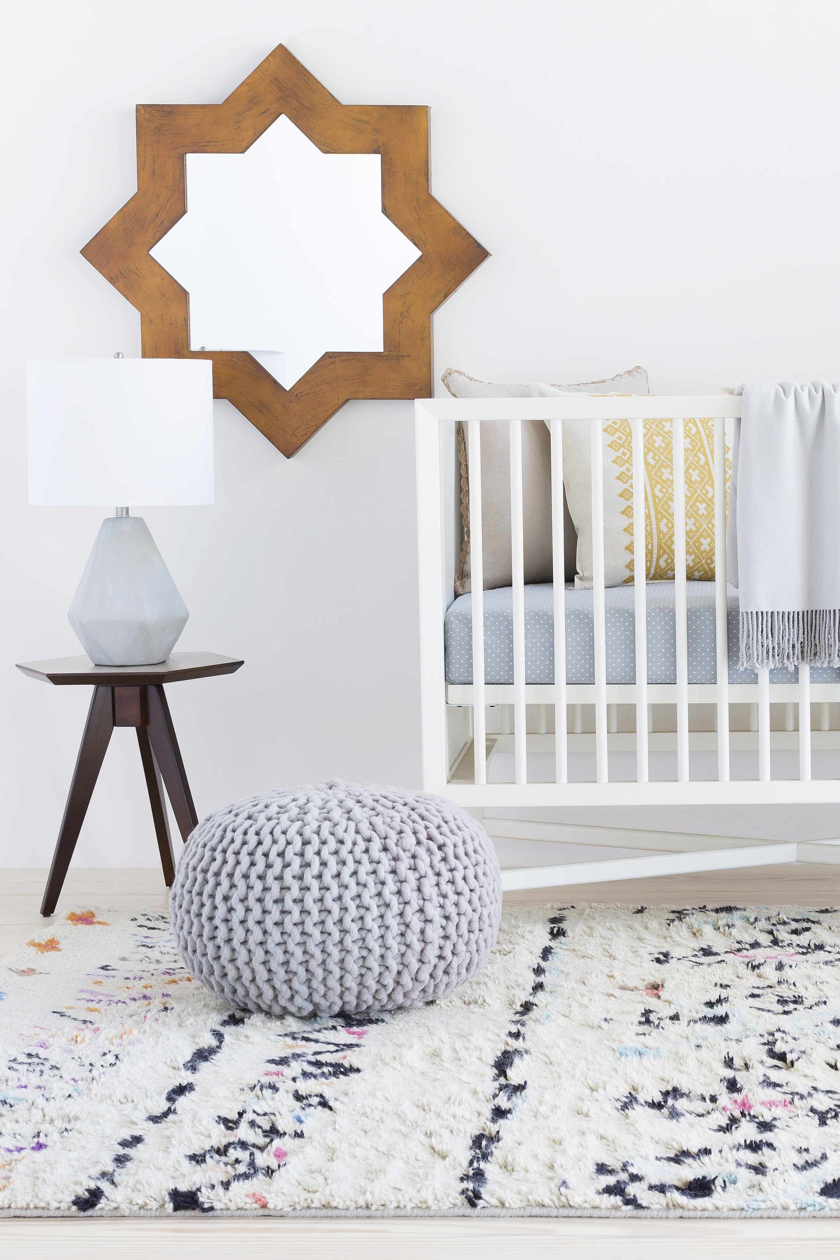 Keles Ribbed Ceramic Gray Table Lamp - Ornate Home