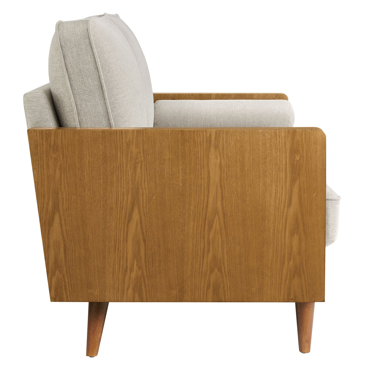 Kellan Walnut/Heathered Ivory Heathered Weave Fabric Loveseat - Ornate Home