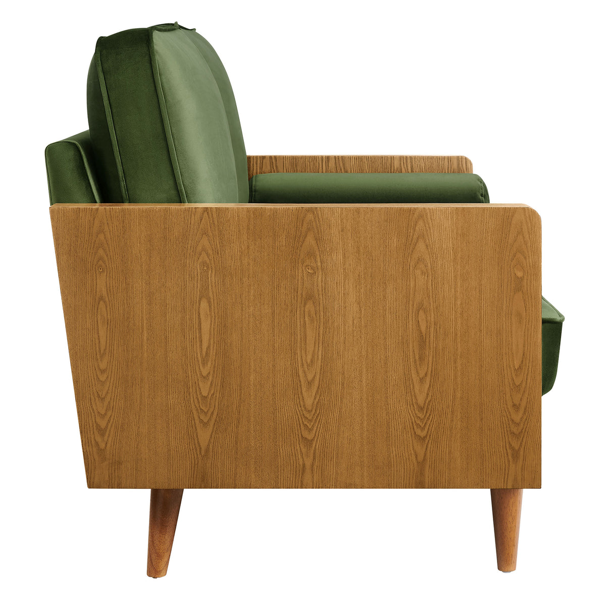 Kellan Walnut/Moss Green Performance Velvet Loveseat - Ornate Home
