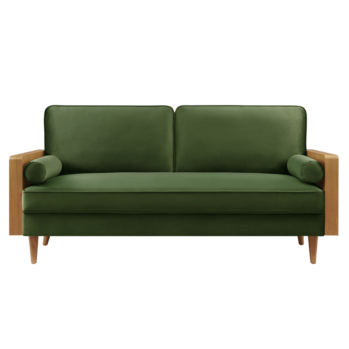 Kellan Walnut/Moss Green Performance Velvet Sofa - Ornate Home
