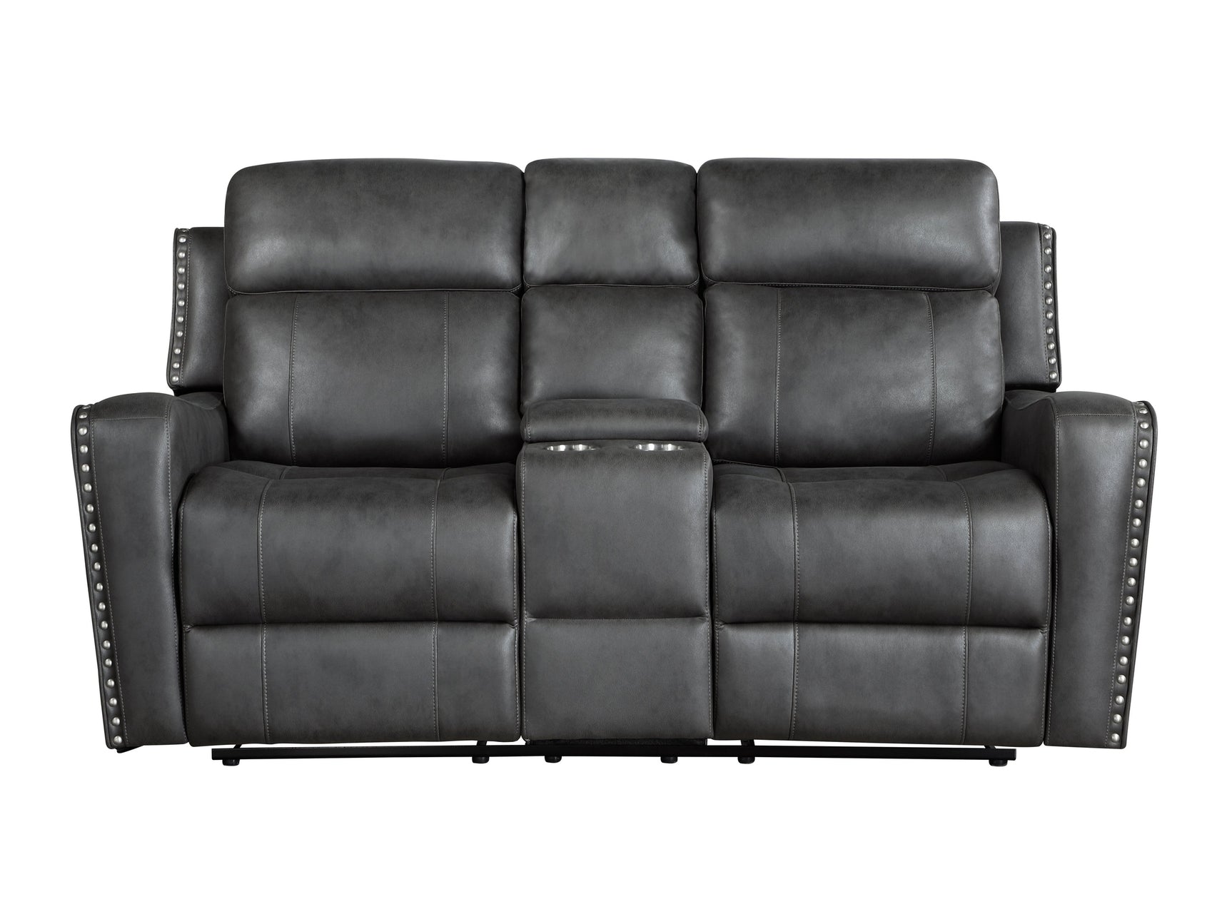 Kellen Smoky Gray Double Reclining Loveseat - Ornate Home