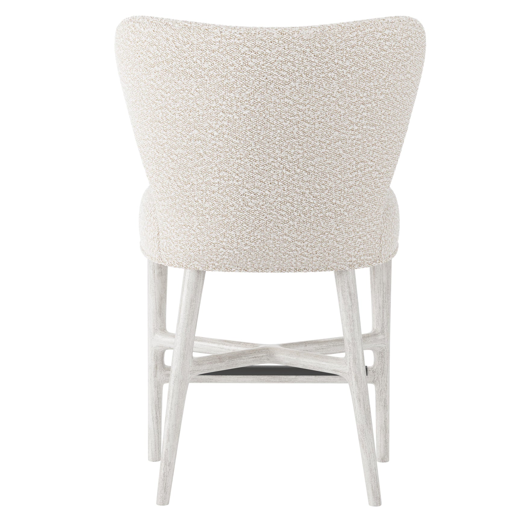 Kemp Glacier White/White/Cream Fabric Counter Stool - Ornate Home