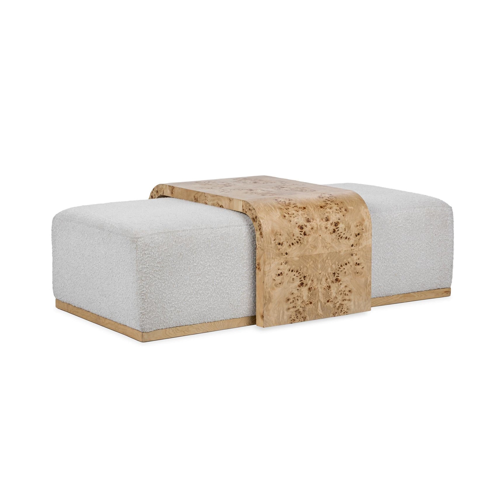 Kenan Creamy Ivory Ottoman - Ornate Home