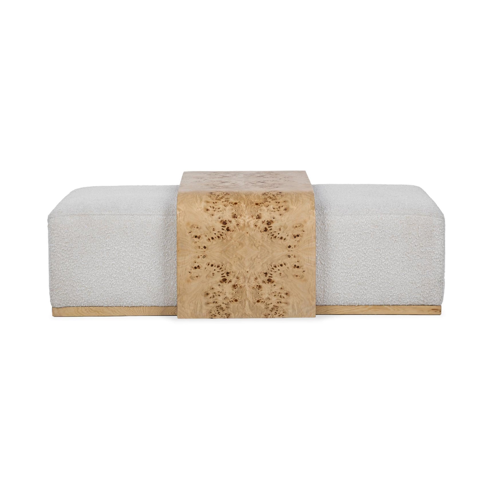 Kenan Creamy Ivory Ottoman - Ornate Home