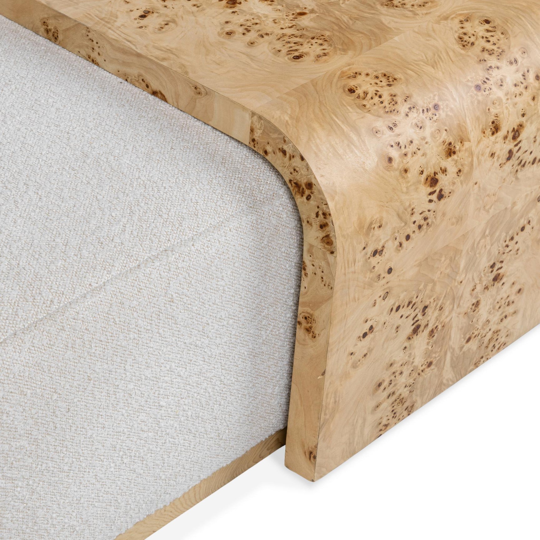 Kenan Creamy Ivory Ottoman - Ornate Home