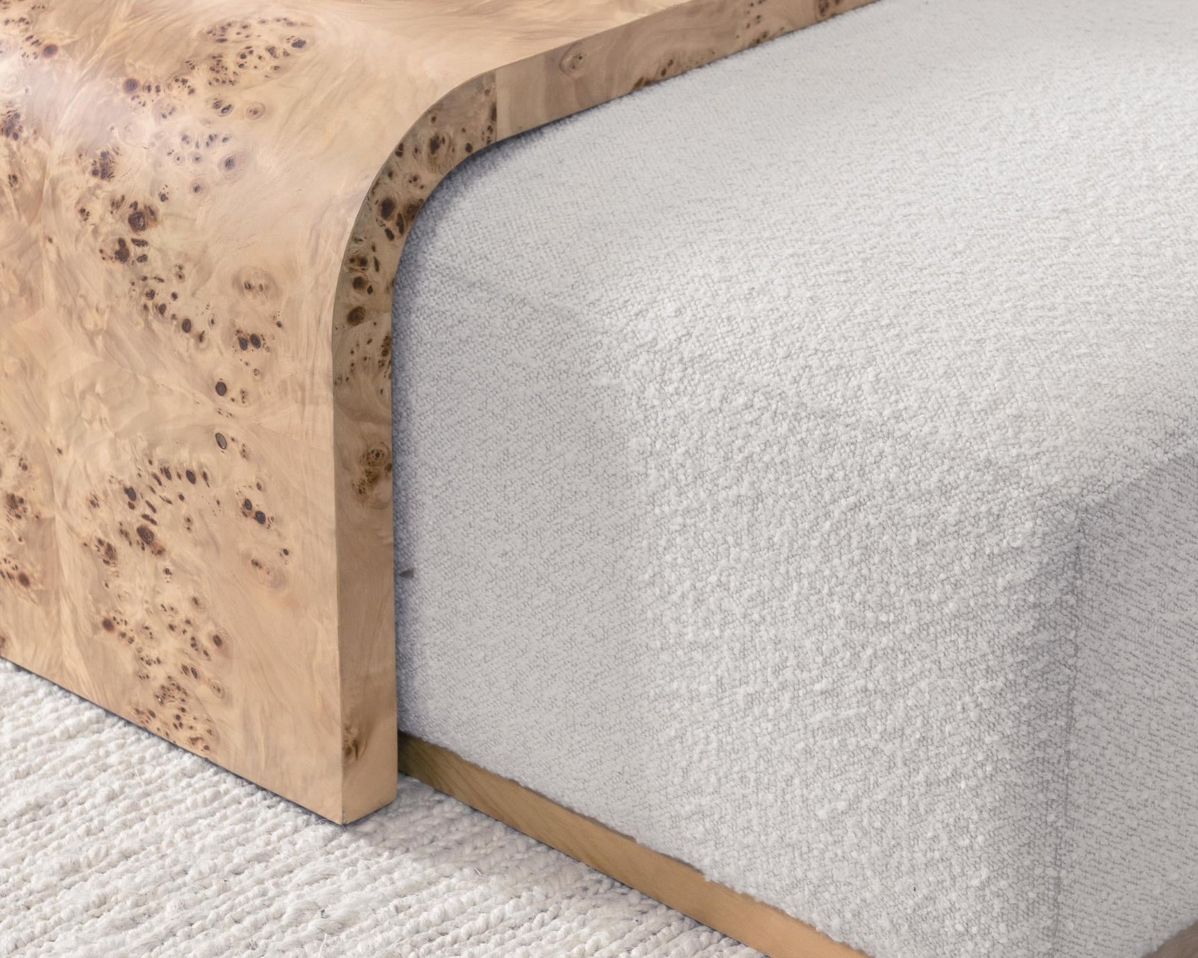 Kenan Creamy Ivory Ottoman - Ornate Home