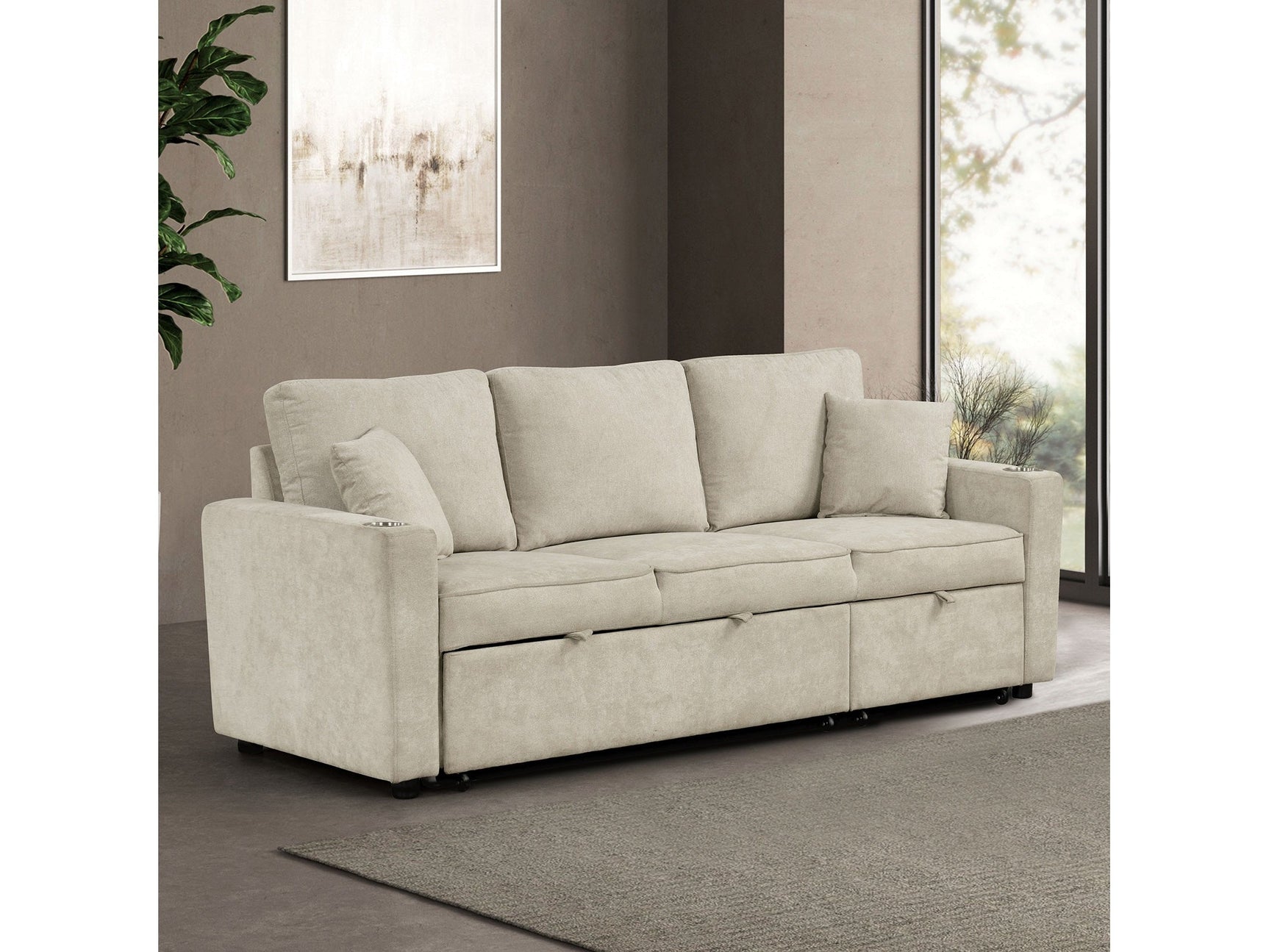Kendal Beige Sleeper Sofa - Ornate Home