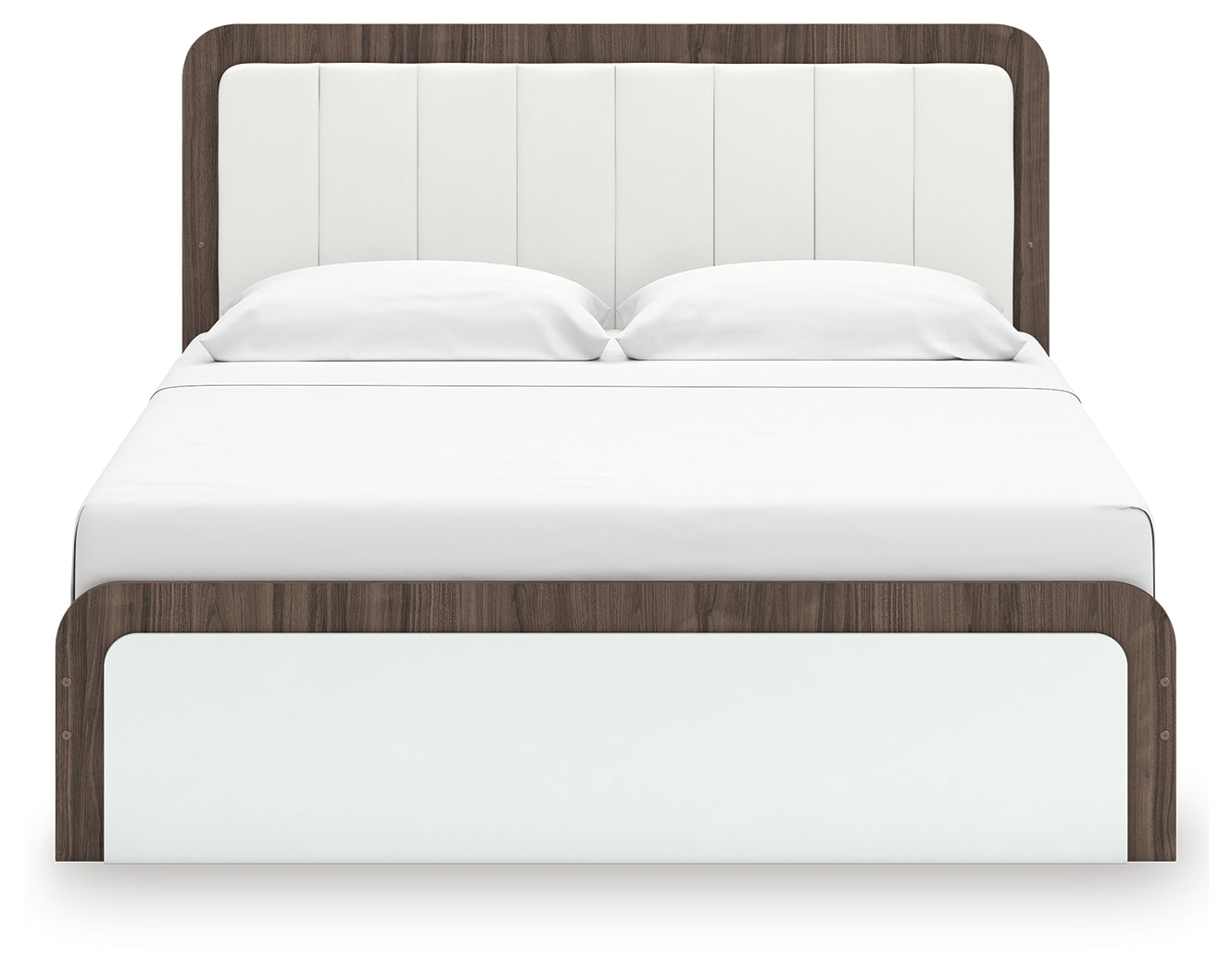 Kendanport Brown/White King Platform Bed, Dresser, Mirror and Nightstand (Online Special Price) - Ornate Home