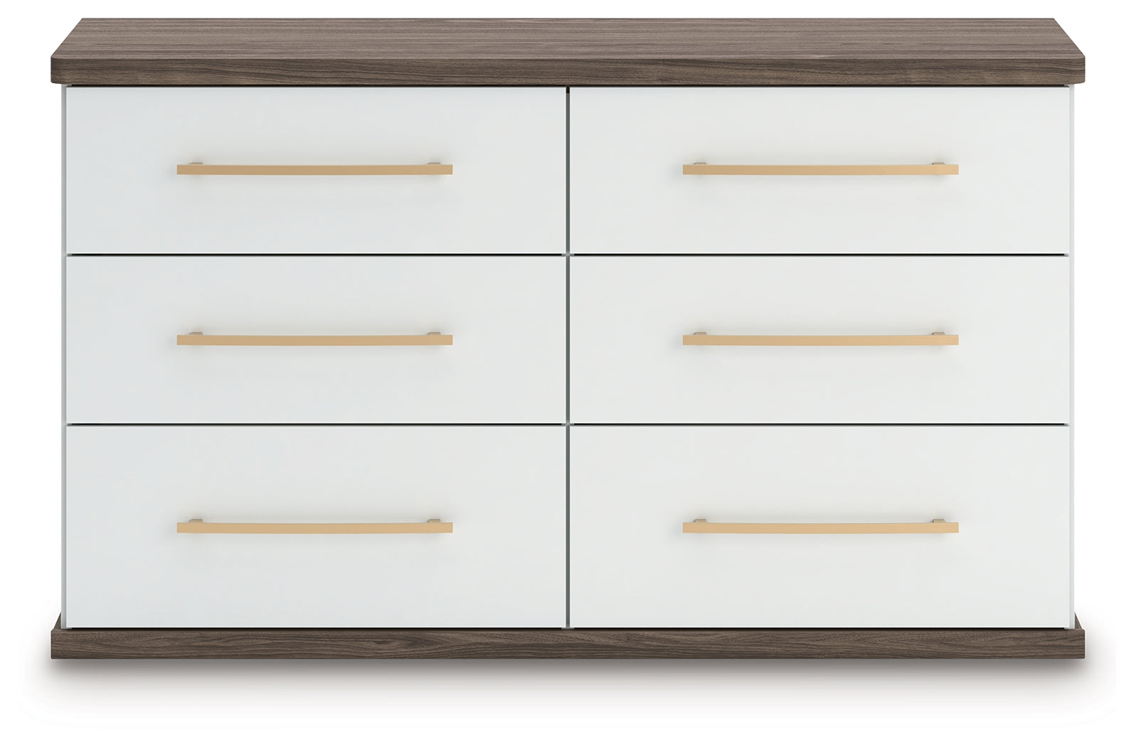 Kendanport White/Brown King Upholstered Bed, Dresser and Nightstand (Online Special Price) - Ornate Home