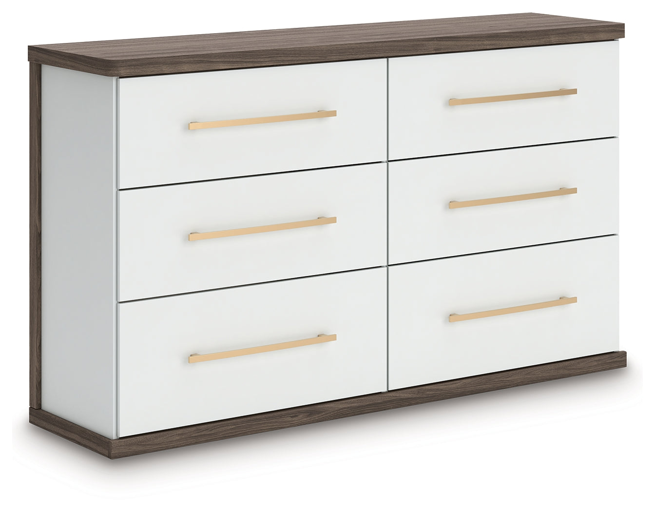 Kendanport White/Brown King Upholstered Bed, Dresser and Nightstand (Online Special Price) - Ornate Home