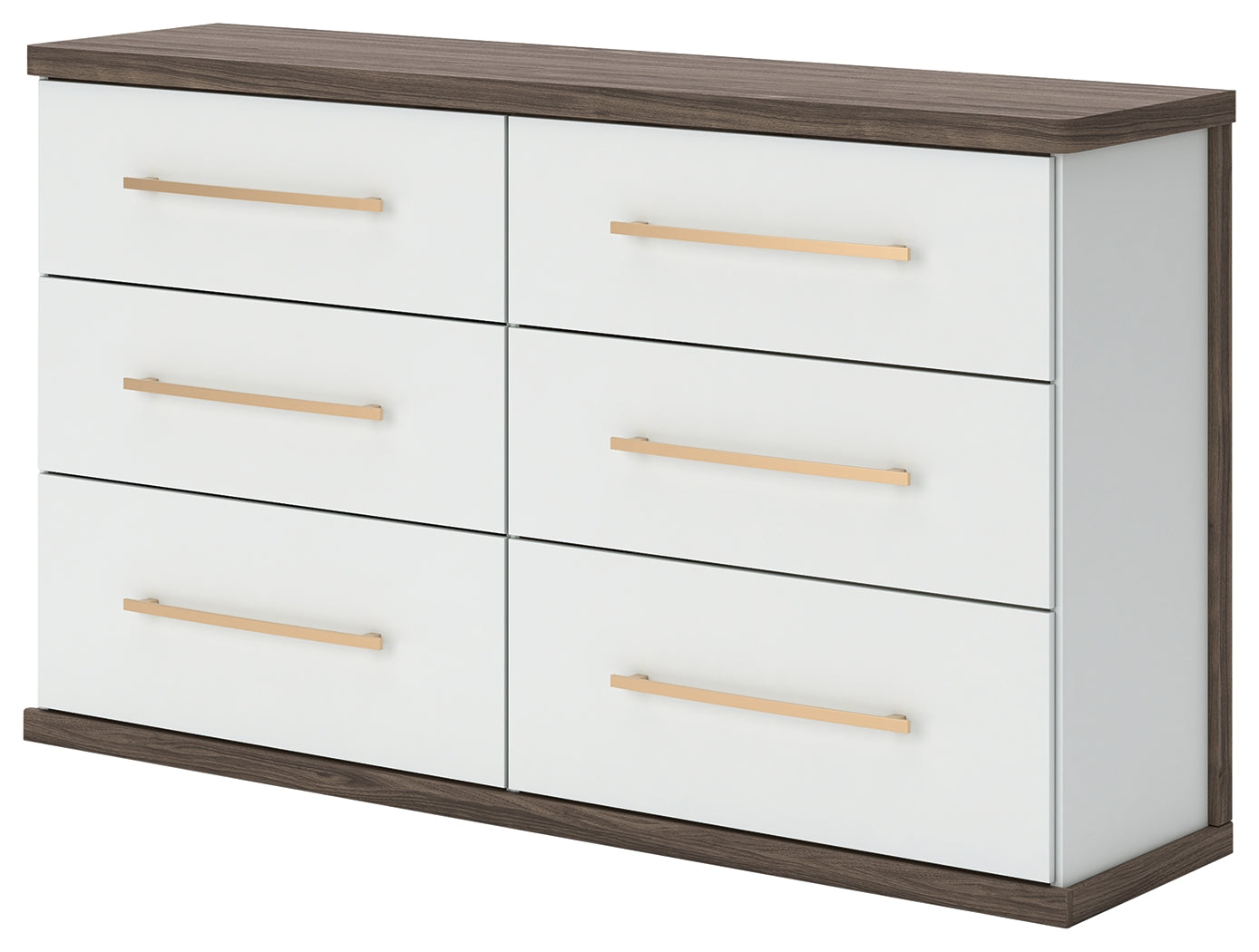 Kendanport White/Brown King Upholstered Bed, Dresser and Nightstand (Online Special Price) - Ornate Home