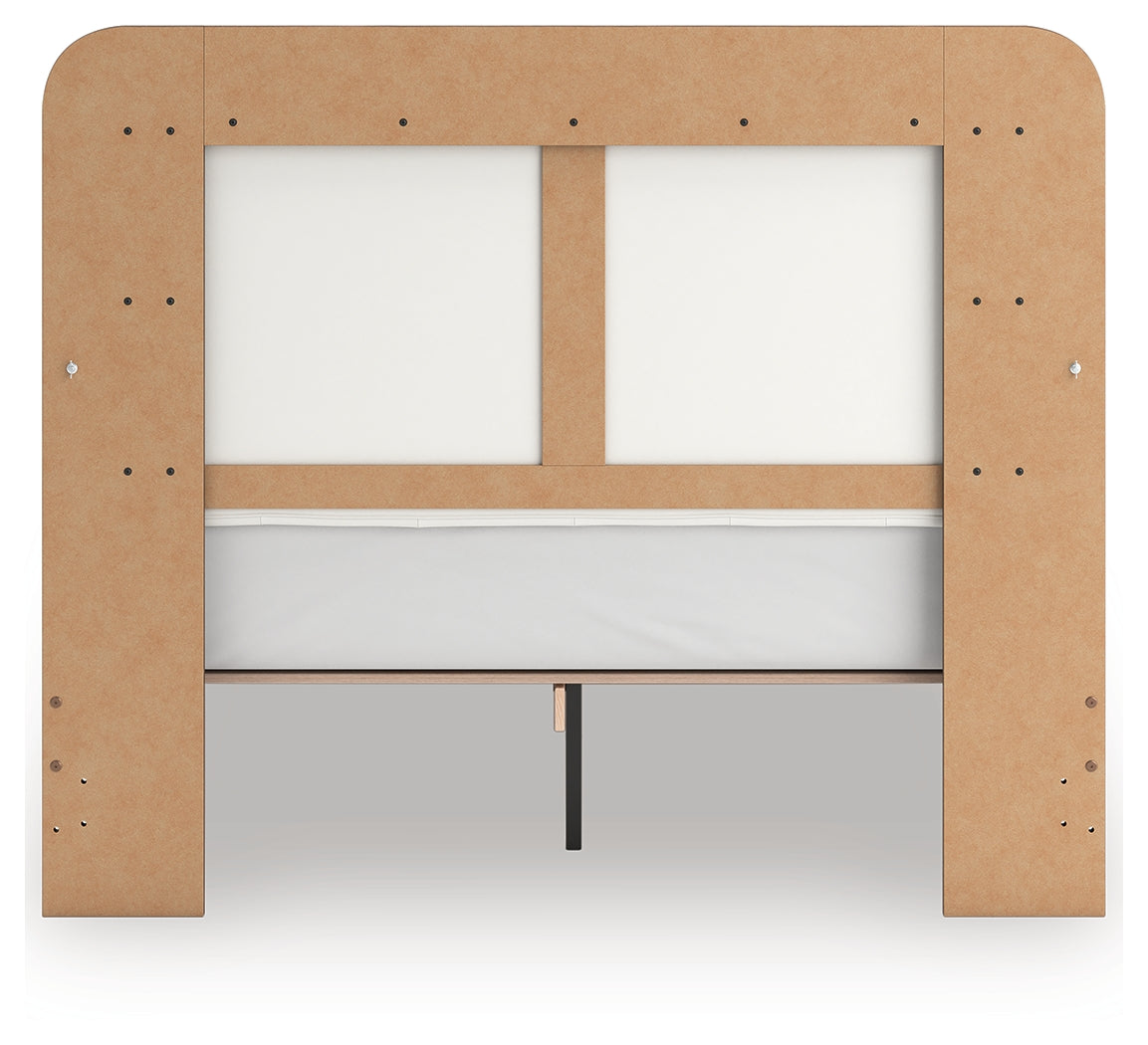 Kendanport White/Brown Queen Upholstered Bed, Dresser, Mirror and Nightstand (Online Special Price) - Ornate Home