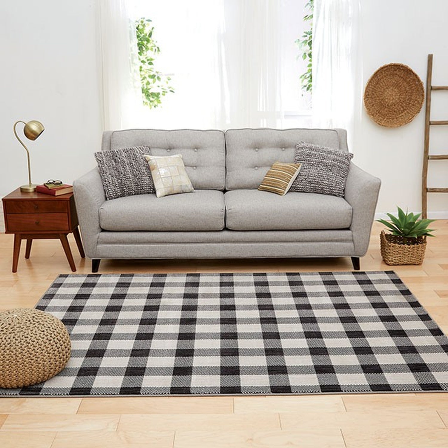 Kendrick Gingham Onyx Small Area Rug - Ornate Home