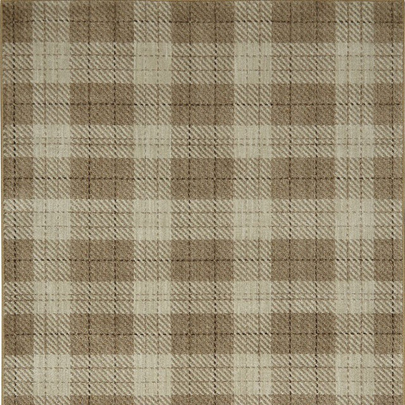 Kendrick Plaid Beige Medium Area Rug - Ornate Home